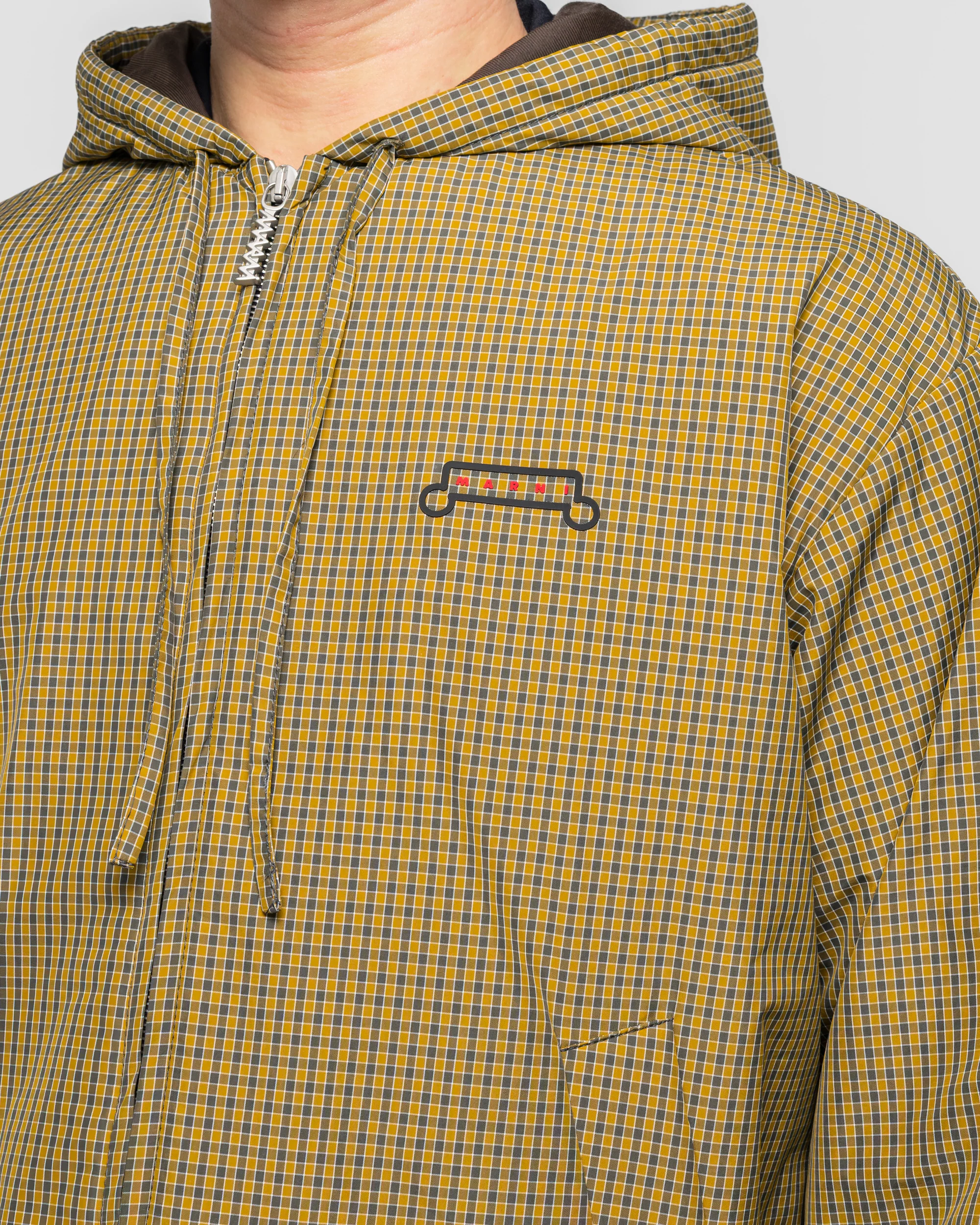 Recycled Microcheck Nylon Jacket - Black - Image 5