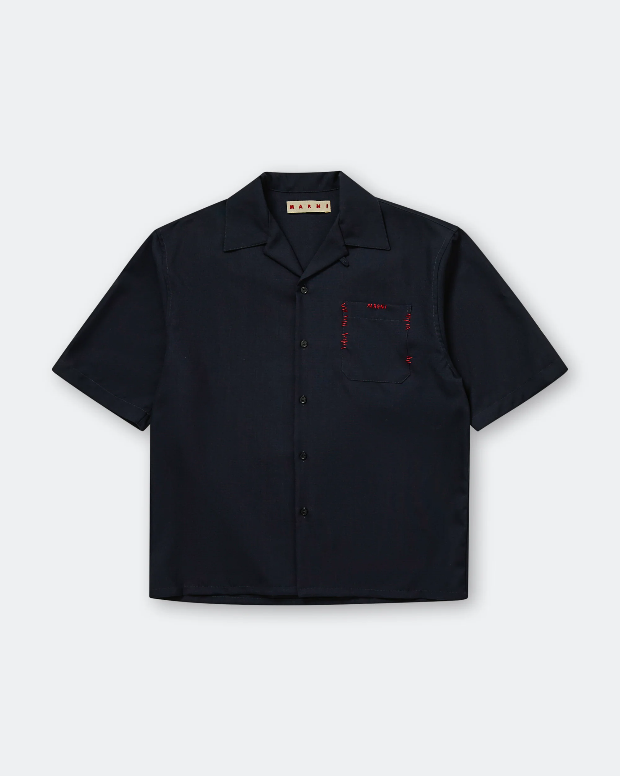 S/S Tropical Wool Shirt - Blublack