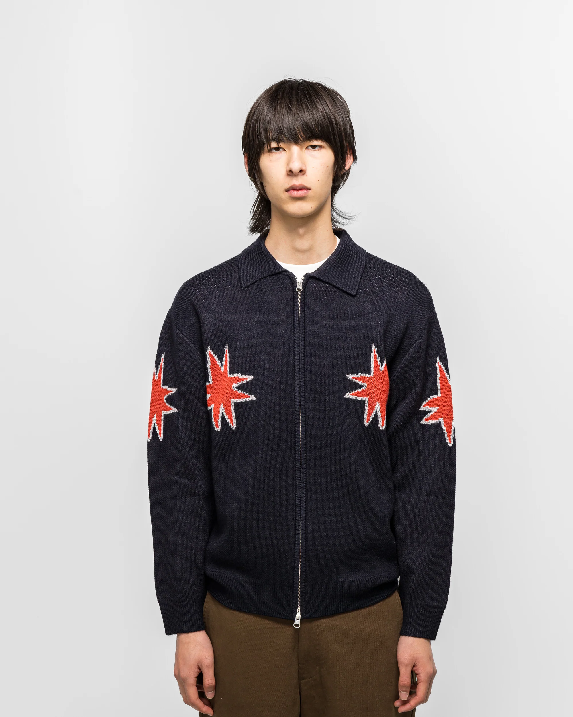 Kiki Zip Knit LS Polo - Navy - Image 2