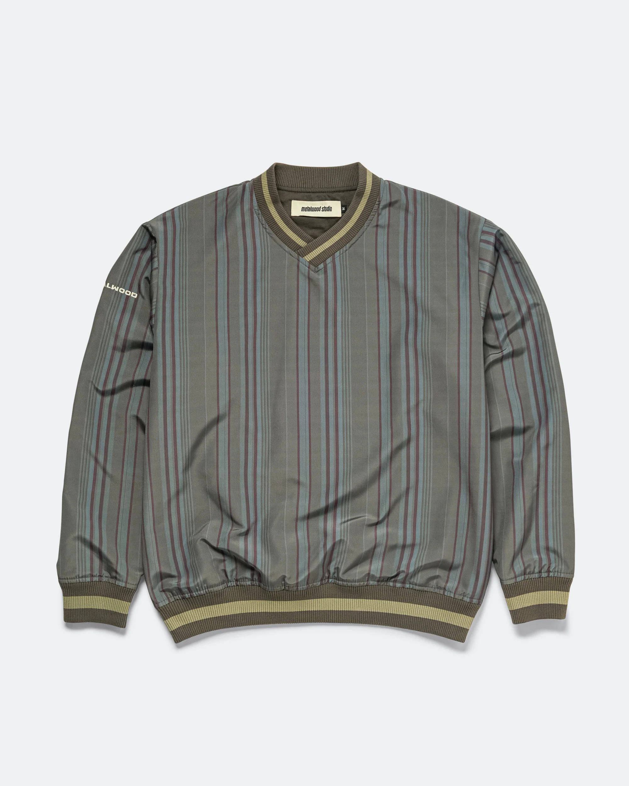 Lined V-Neck Pullover Windbreaker - Multi