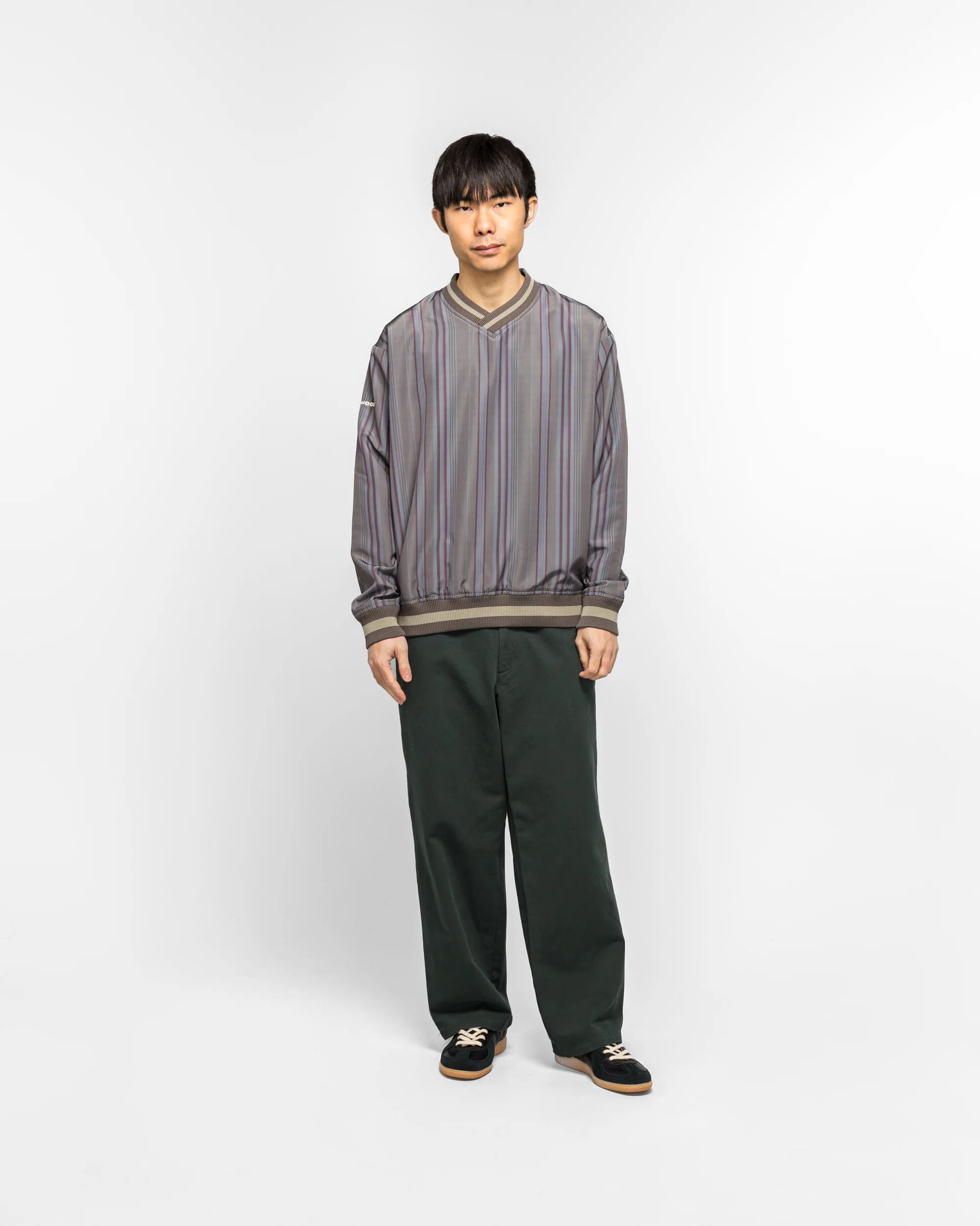 Lined V-Neck Pullover Windbreaker - Multi - Image 6