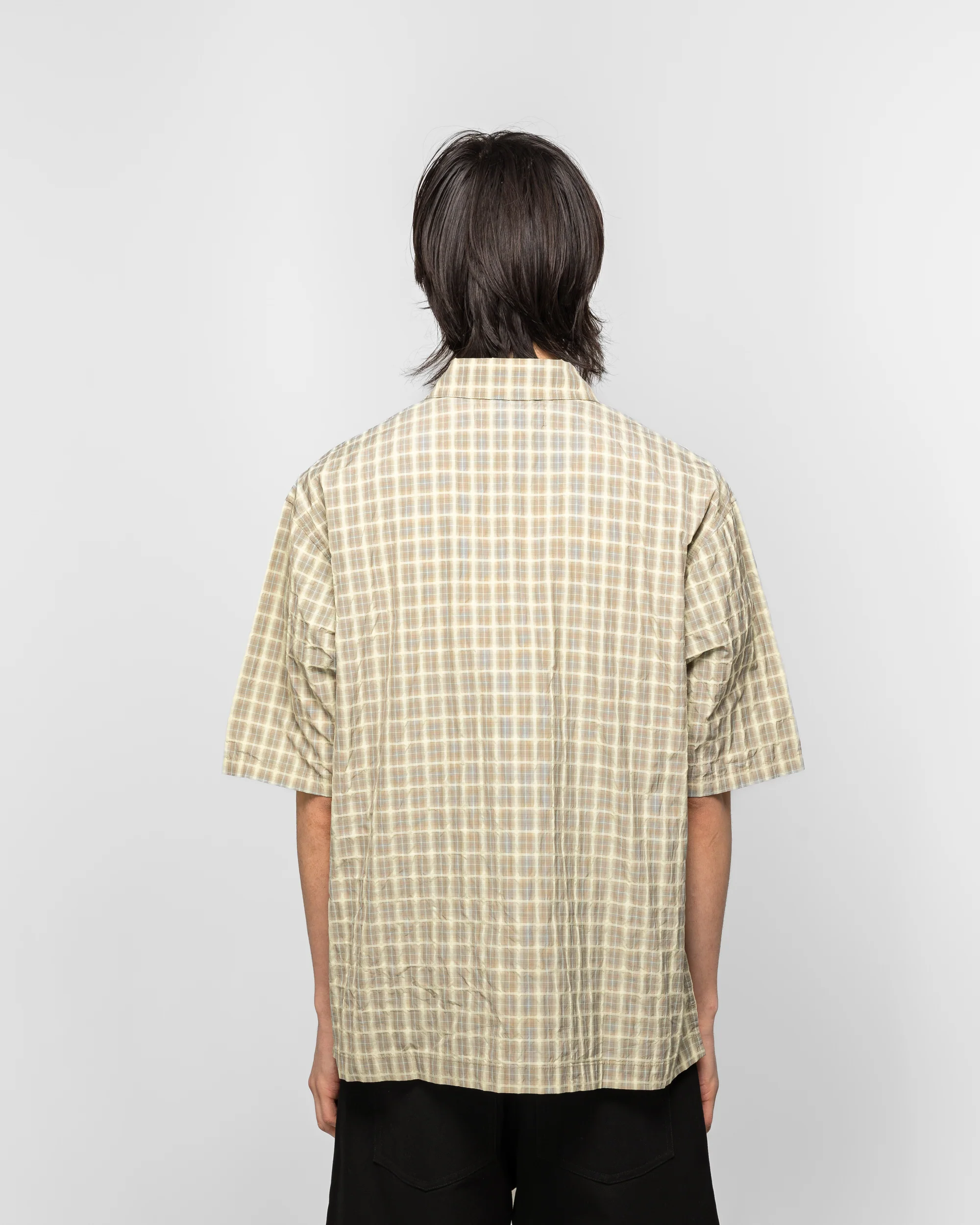 Oversized Snap Top Polo - Tan Plaid - Image 4