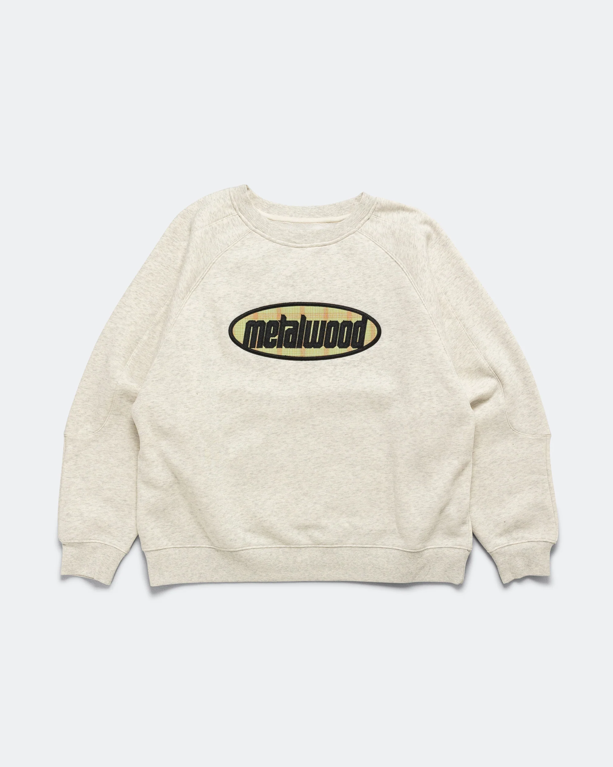 Plaid Oval Logo Raglan Crewneck Sweatshirt - Heather Grey