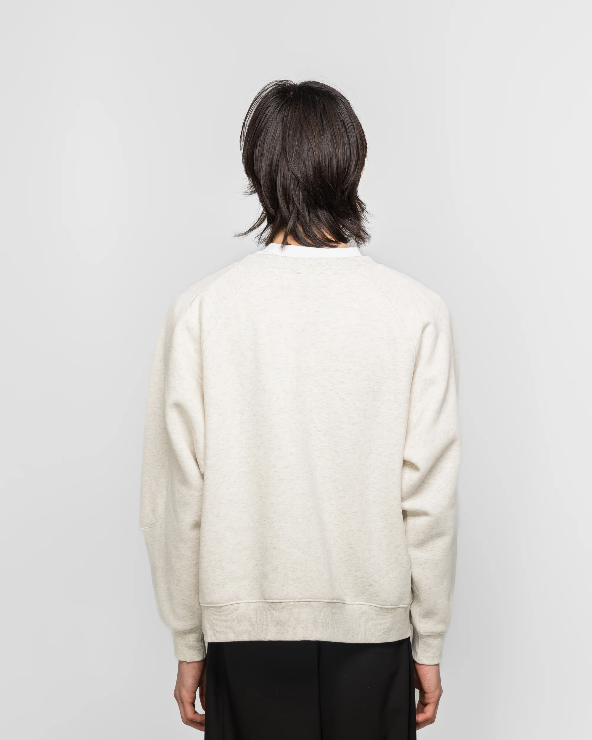 Plaid Oval Logo Raglan Crewneck Sweatshirt - Heather Grey - Image 4