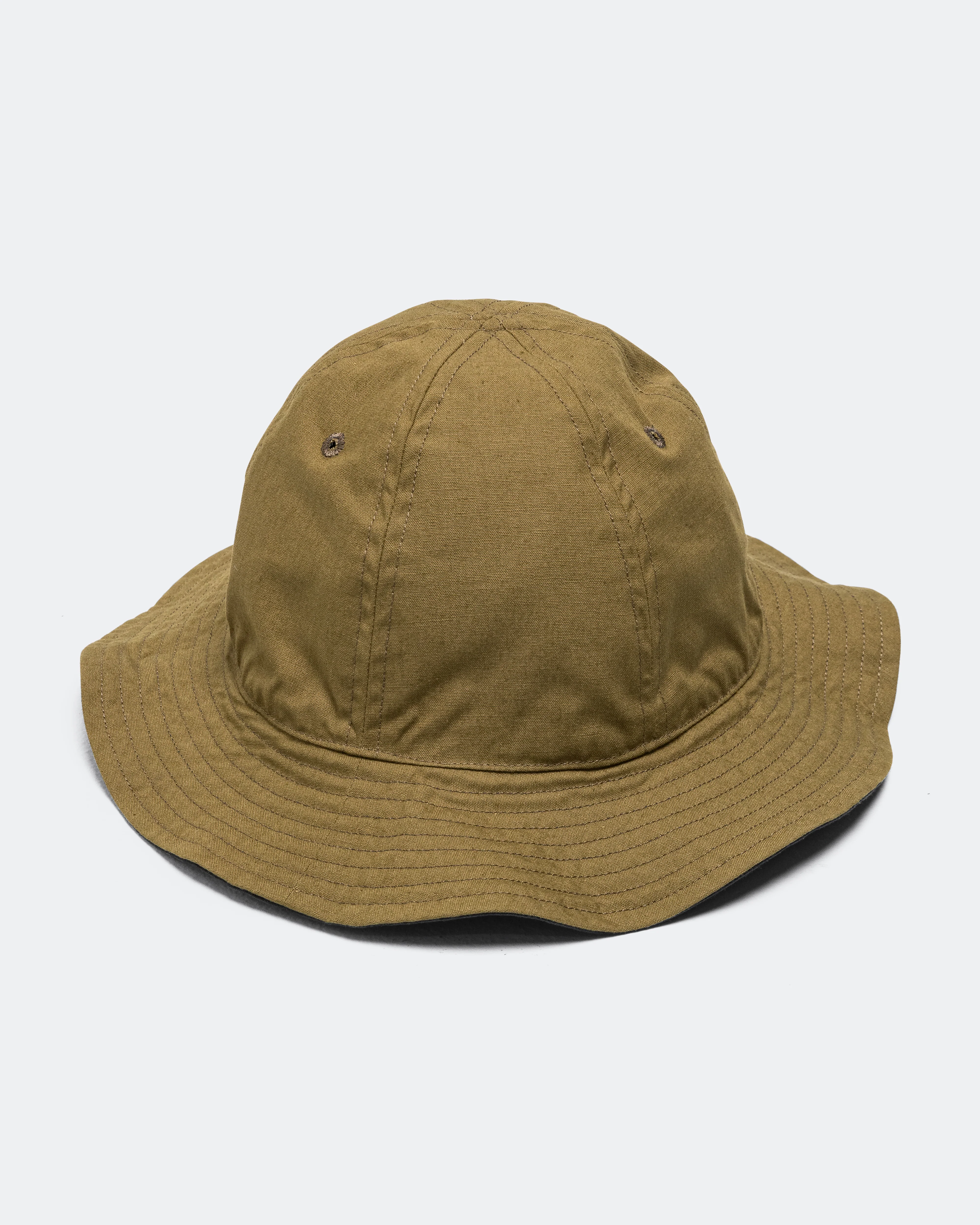 Reversible Bucket Hat - Ink/Olive Green Coarse Yarn - Image 4