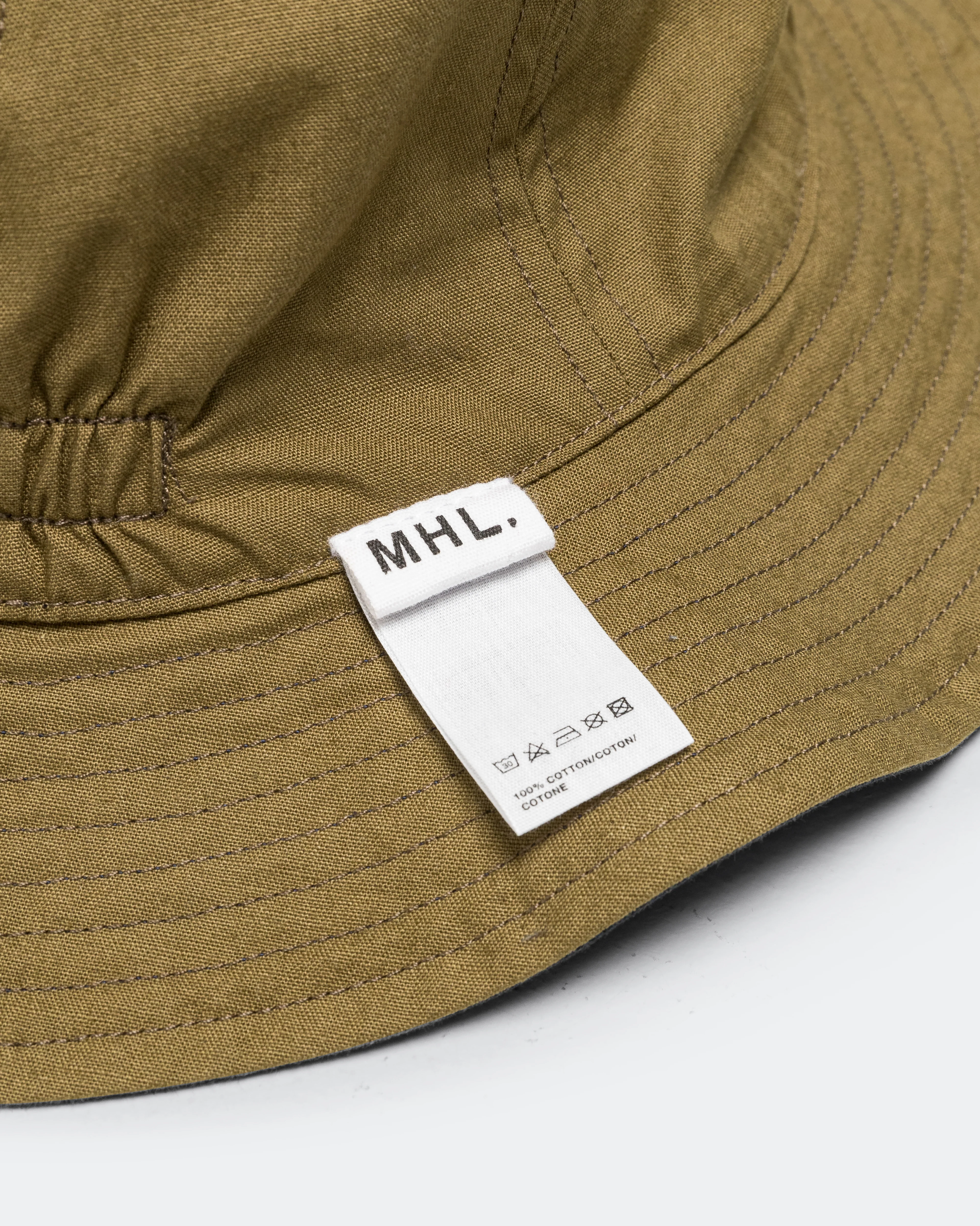 Reversible Bucket Hat - Ink/Olive Green Coarse Yarn - Image 5
