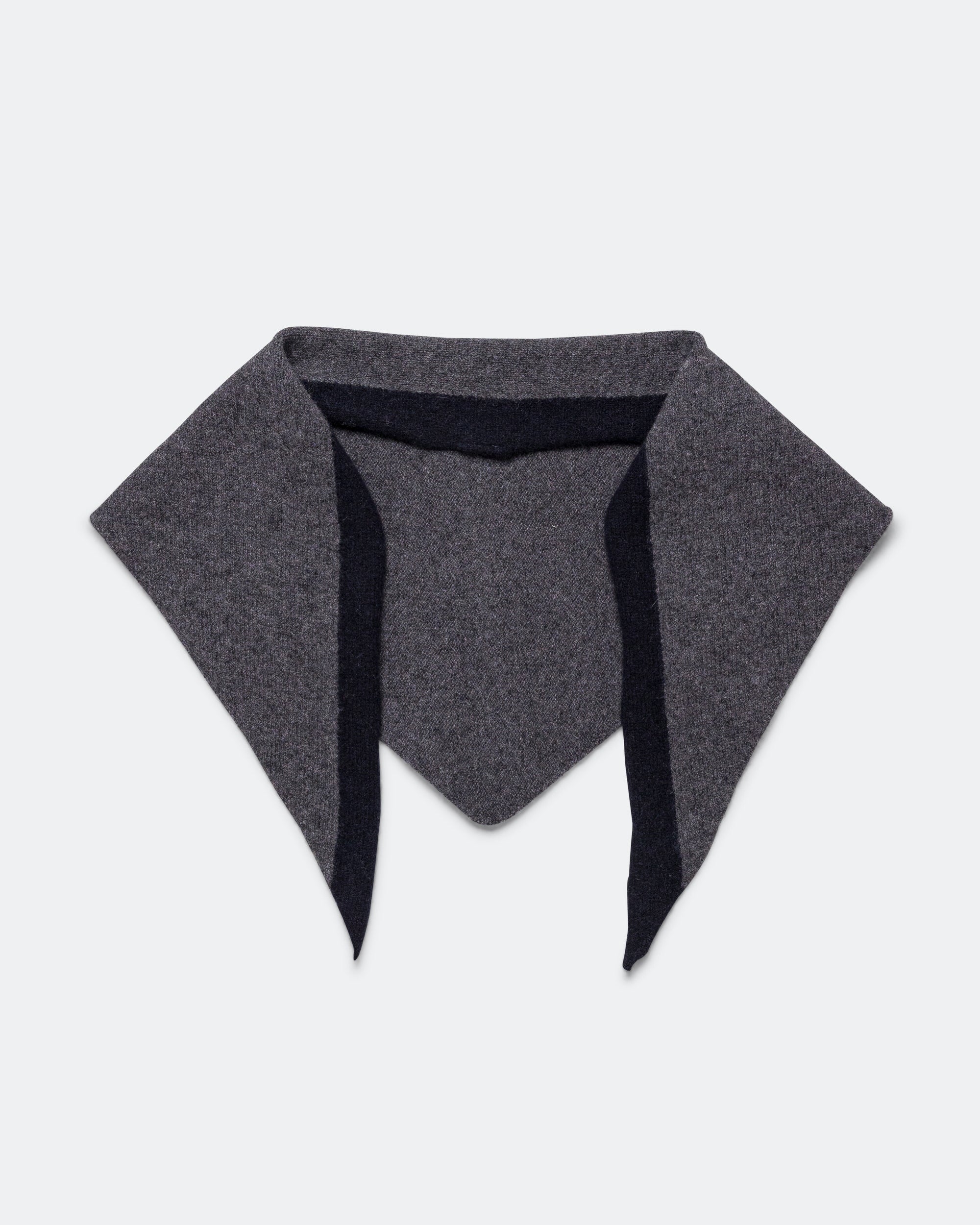 Tipped Scout Scarf - Grey/Ink Lambswool - Image 4