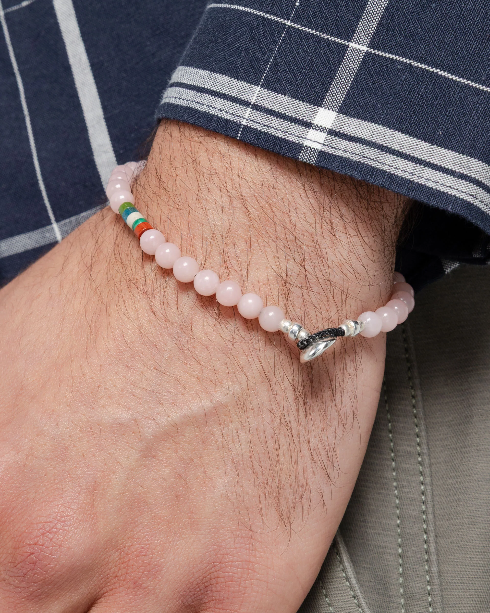 6mm Bracelet x UP THERE - Pink Soap Stone/925 Silver - Image 2