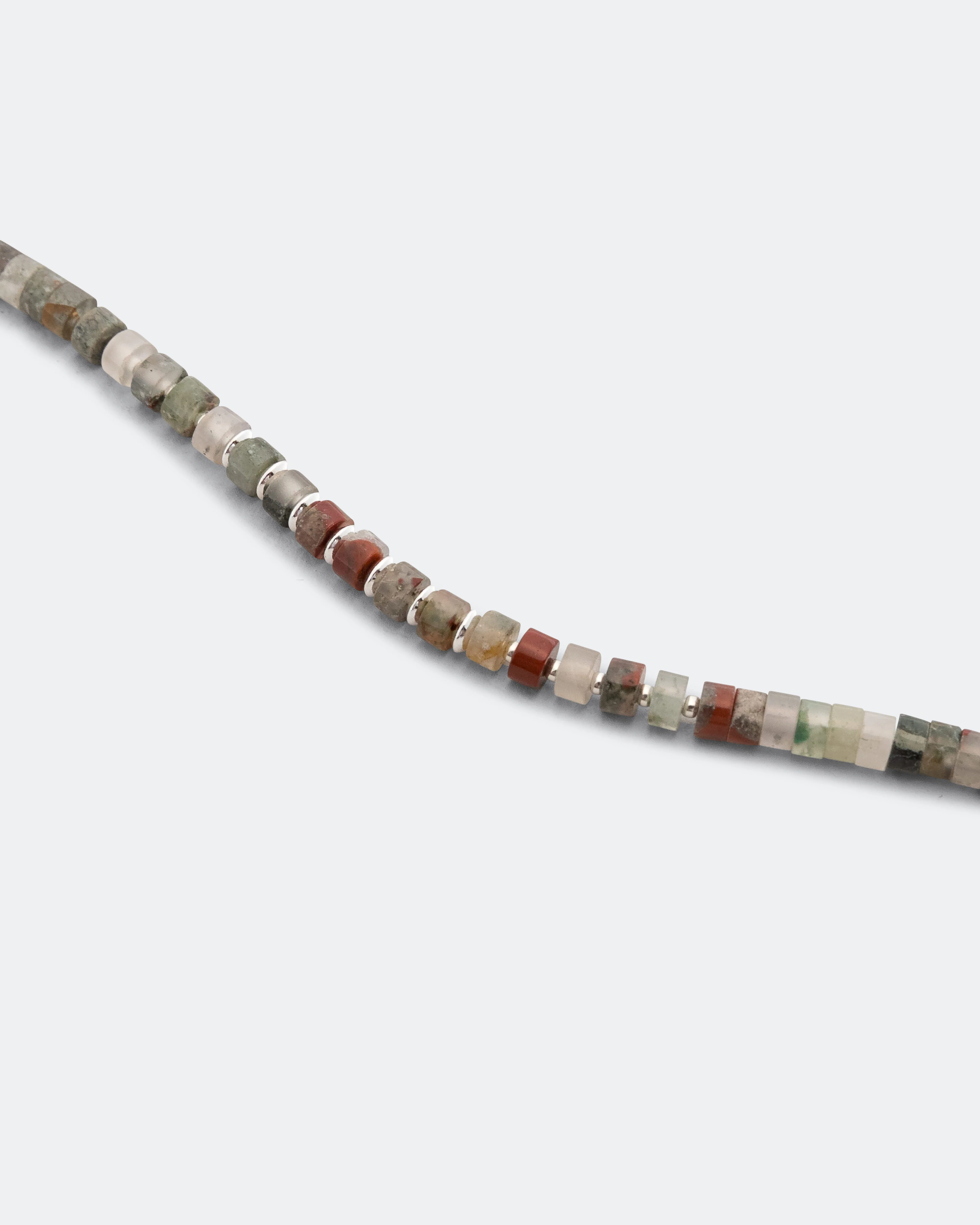 Silver Heishi Bracelet - African Bloodstone/925 Silver - Image 2