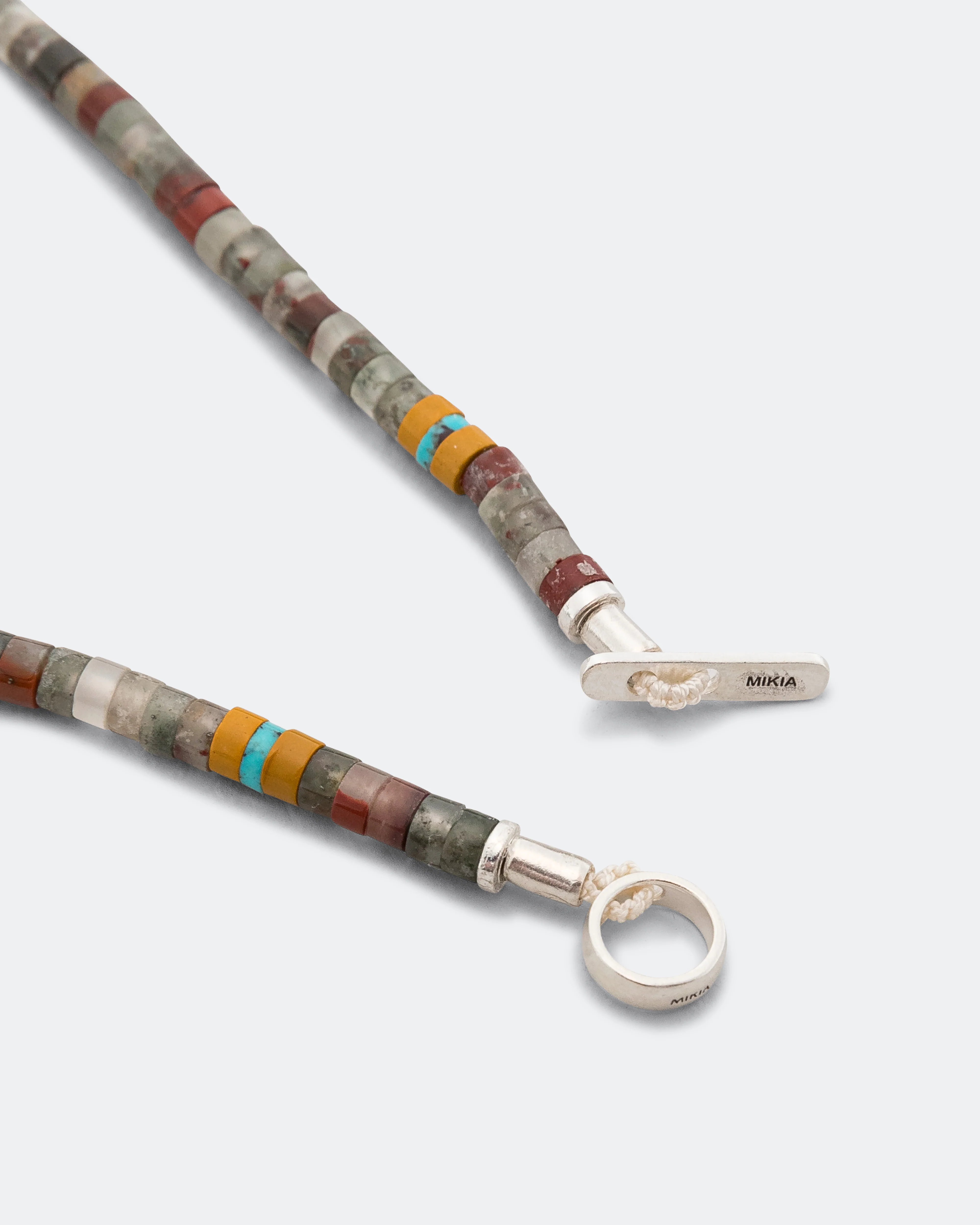 Silver Heishi Bracelet - African Bloodstone/925 Silver - Image 3