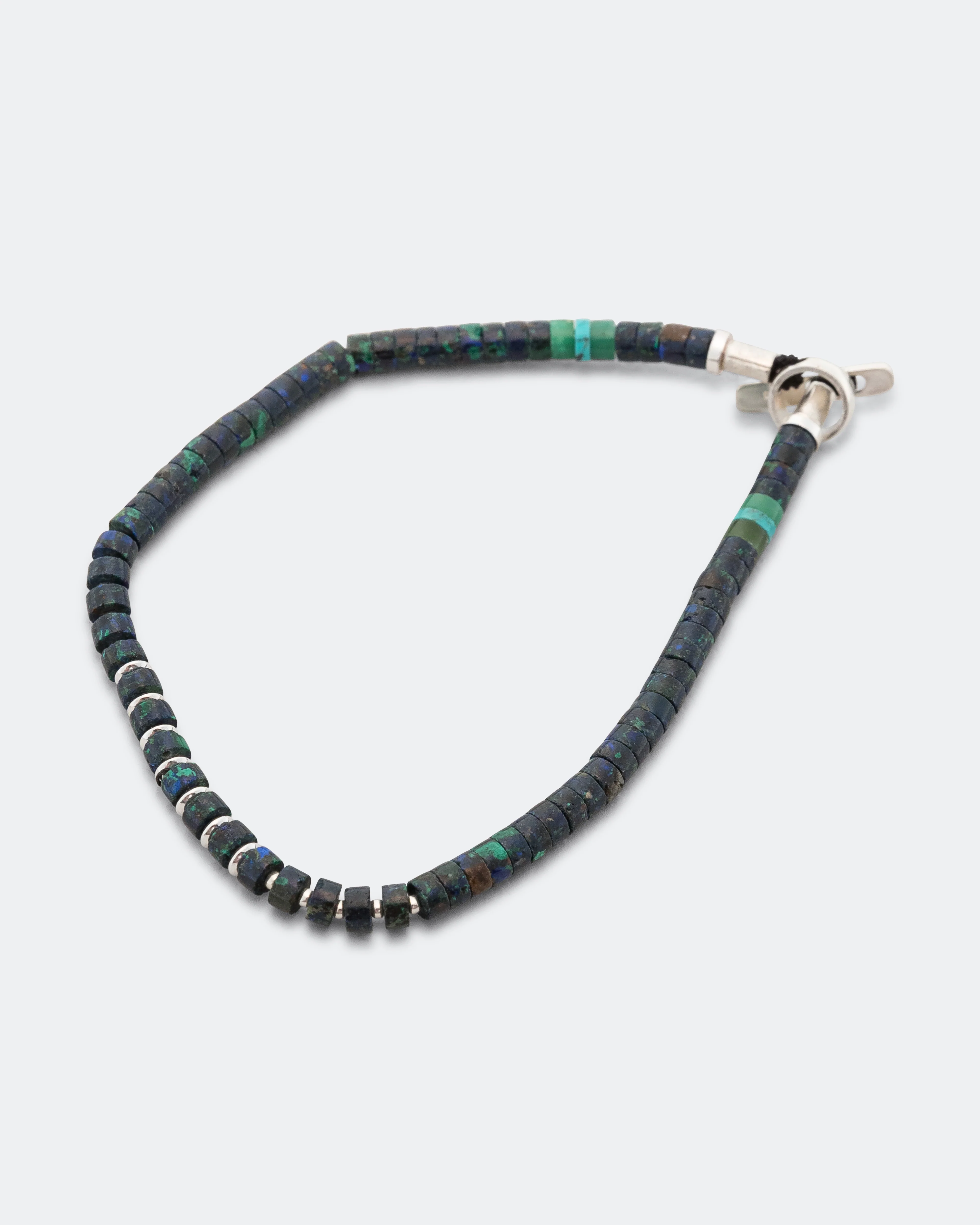 Silver Heishi Bracelet - Azurite/925 Silver