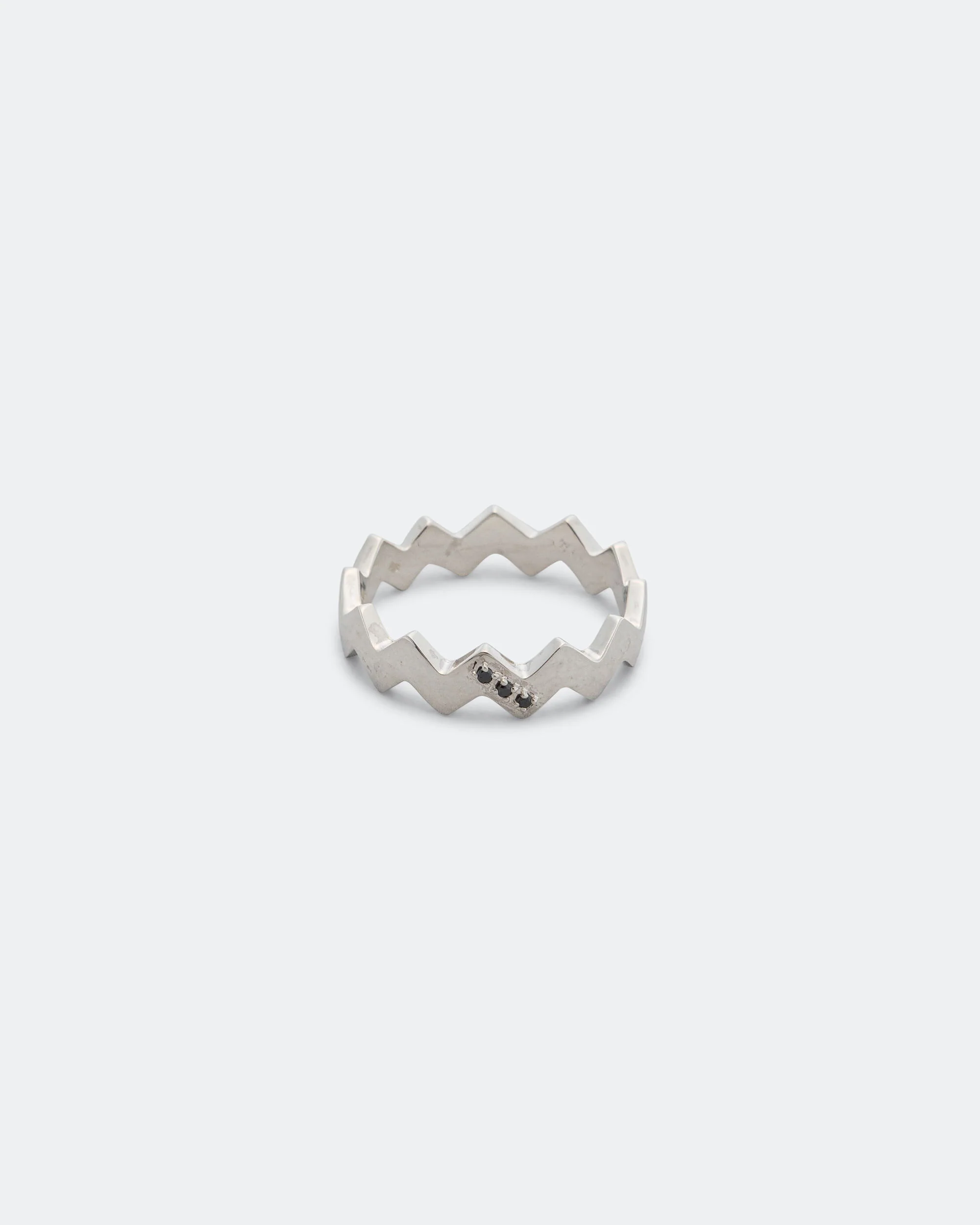 Snake Ring - Silver/Black Diamond