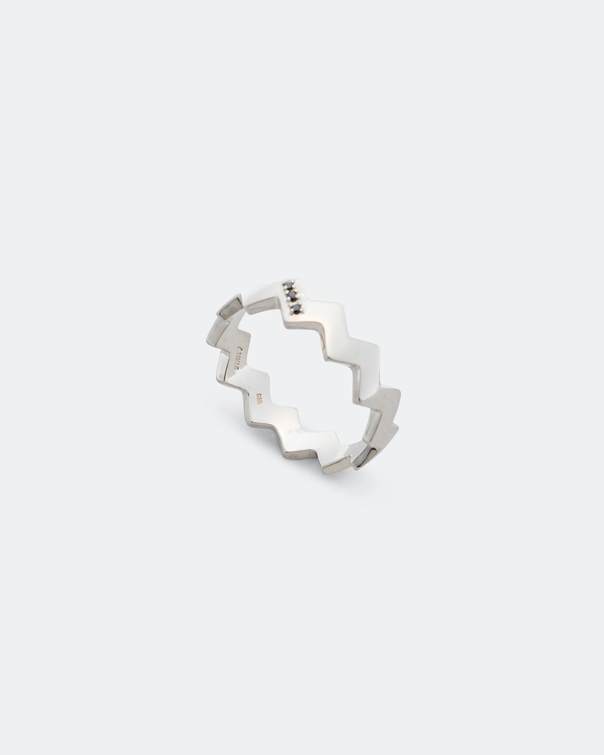 Snake Ring - Silver/Black Diamond - Image 4