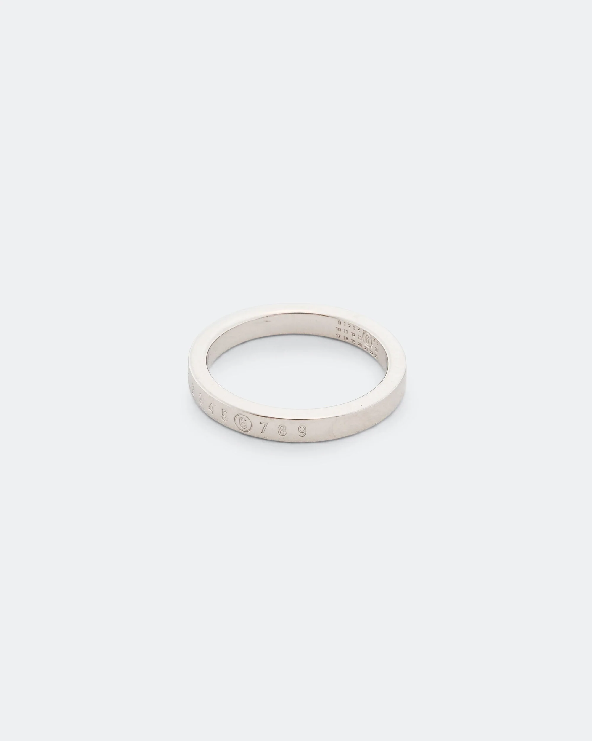 Minimal Logo 3mm Ring - Silver Toned Brass - Image 3