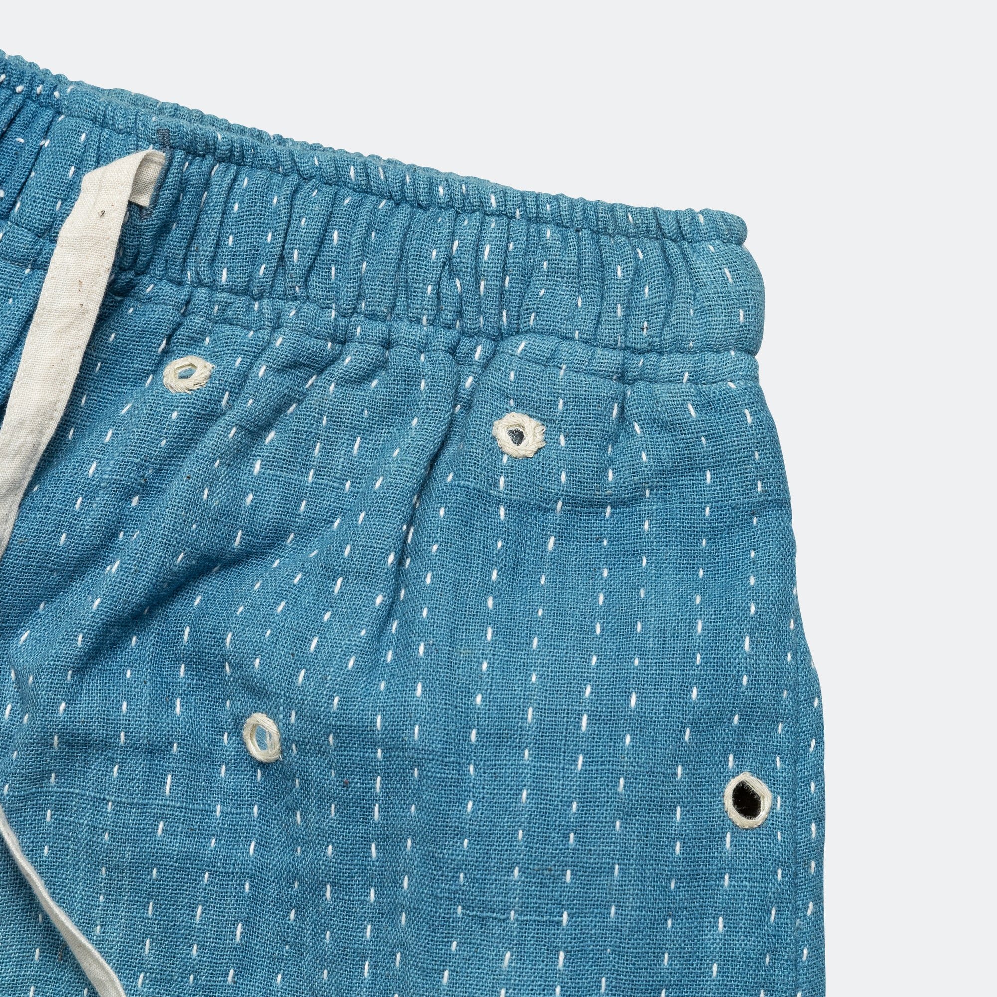 Mirror Shorts - Kuntha Embroidery Indigo/Ecru - Image 3
