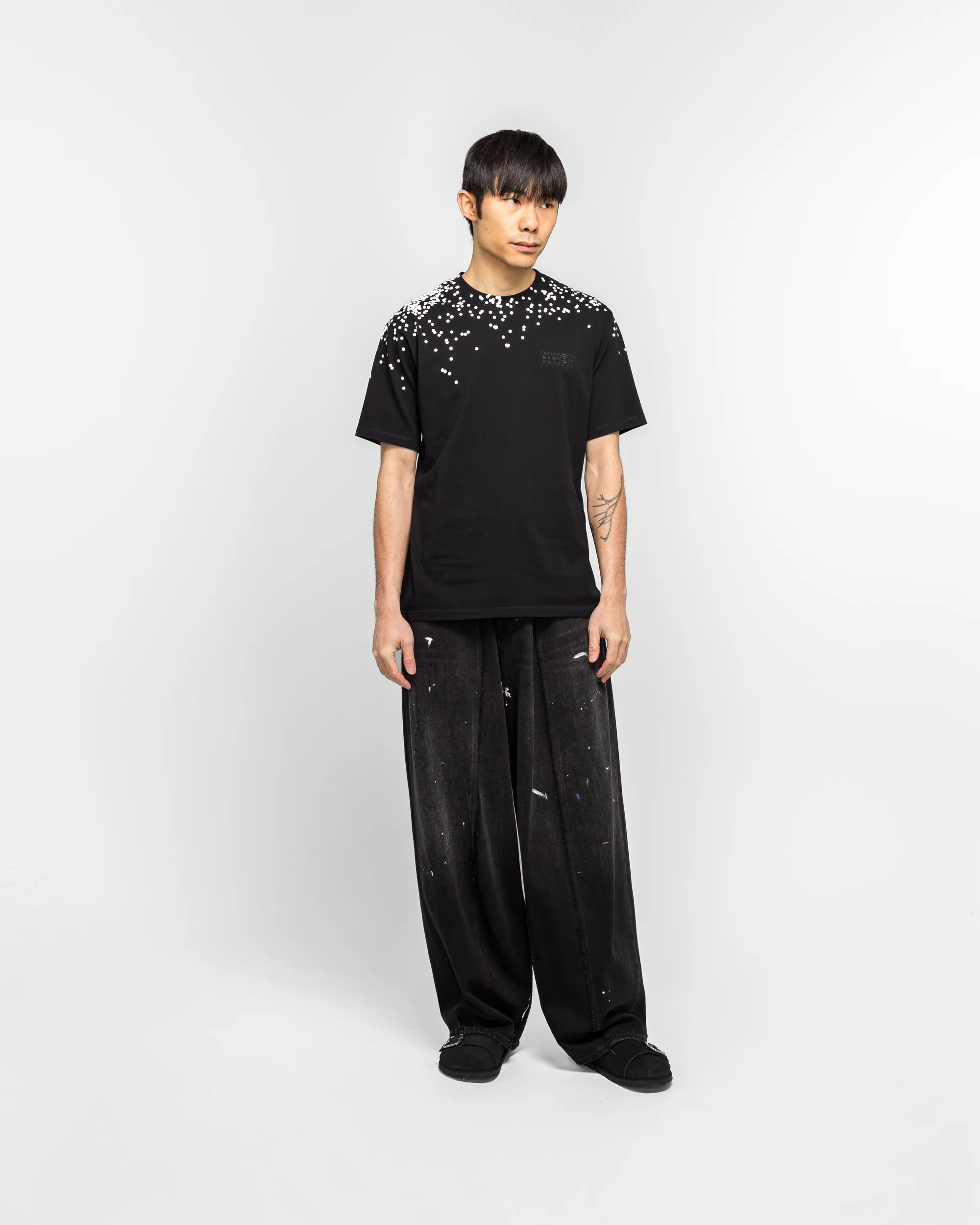 Cotton Jersey T-Shirt - Black Splatter - Image 7