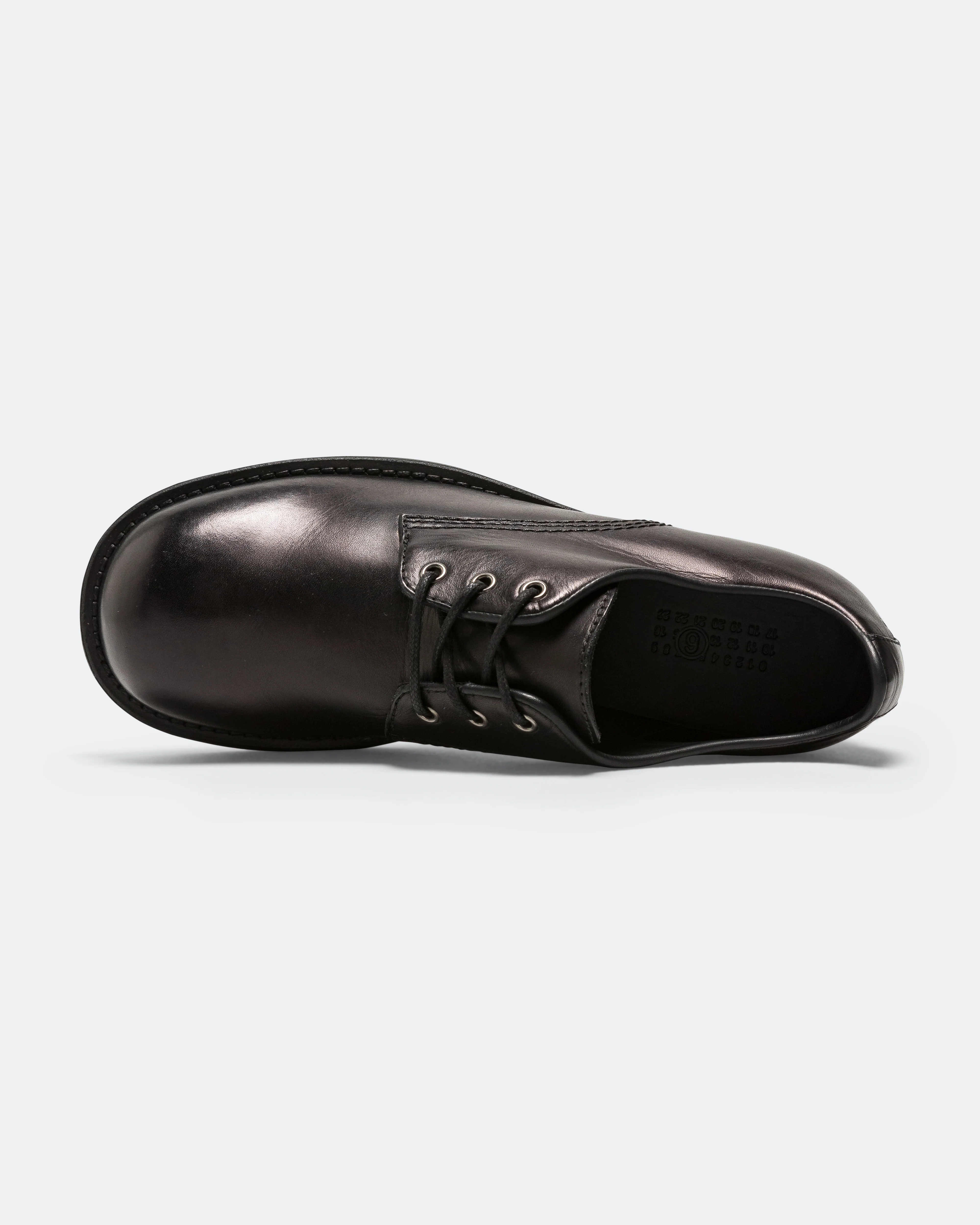 Lace Up Derby - Black Calfskin Leather - Image 4