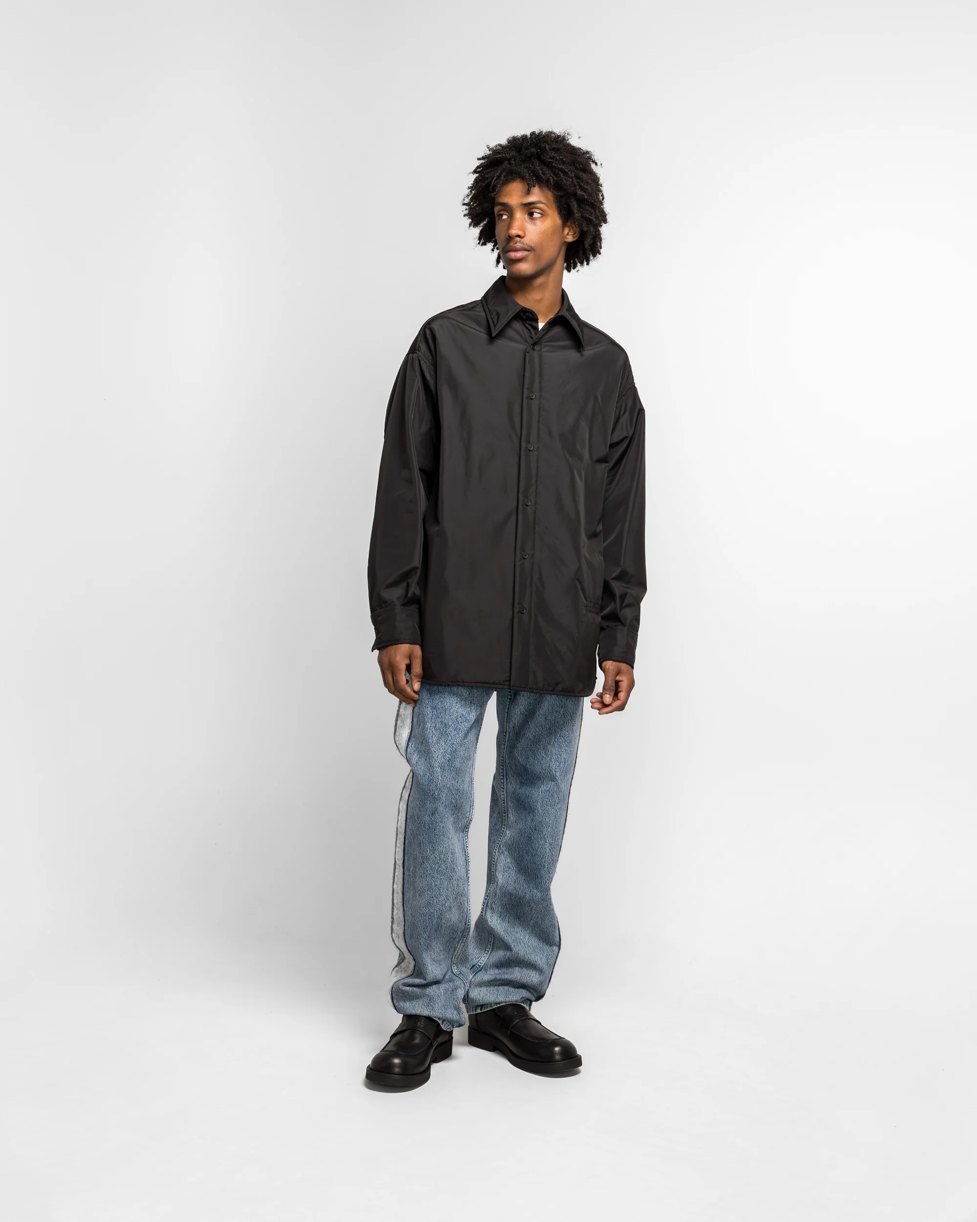 Light Padded Nylon Overshirt - Black - Image 7