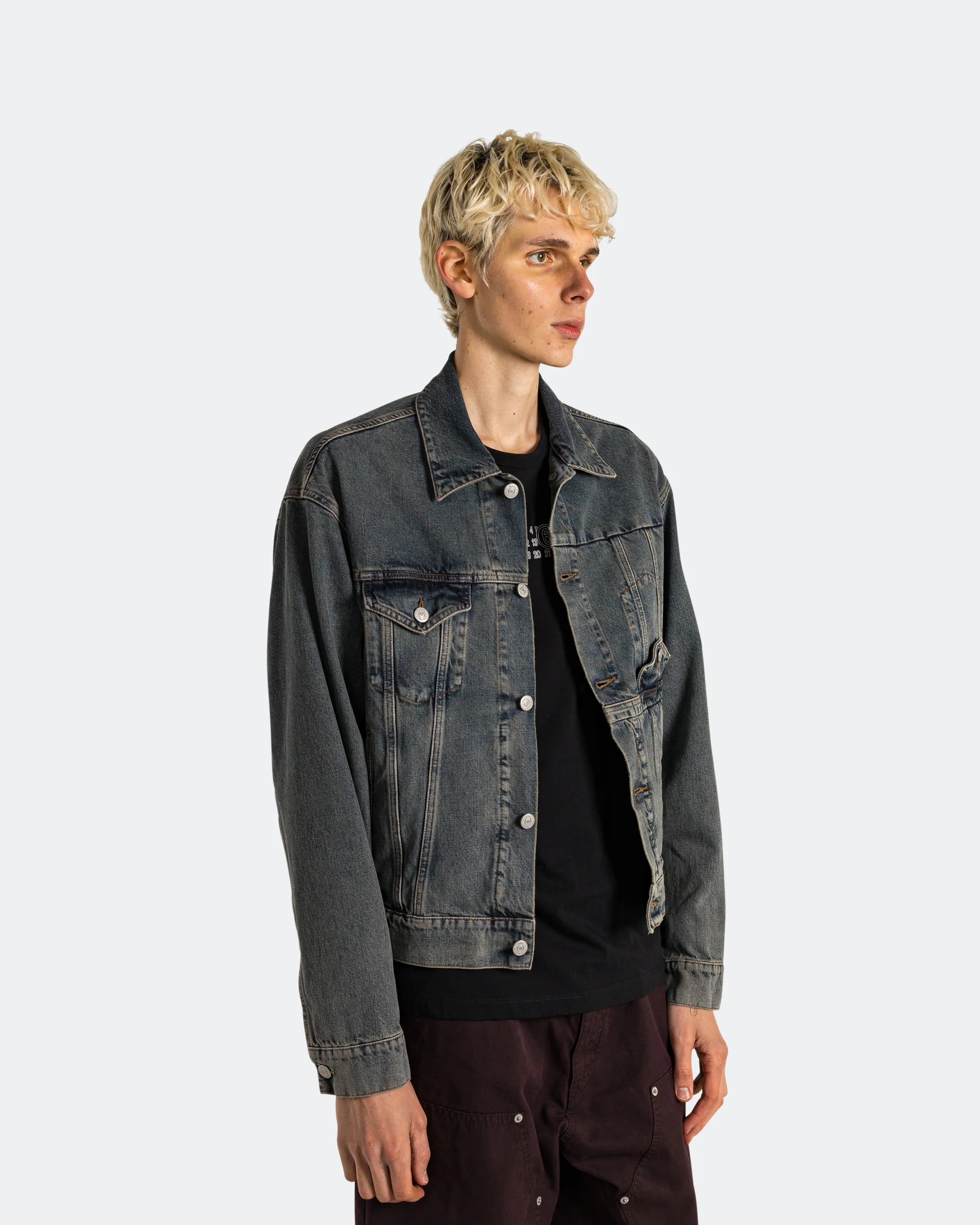 Denim Sports Jacket - Light Grey - Image 3