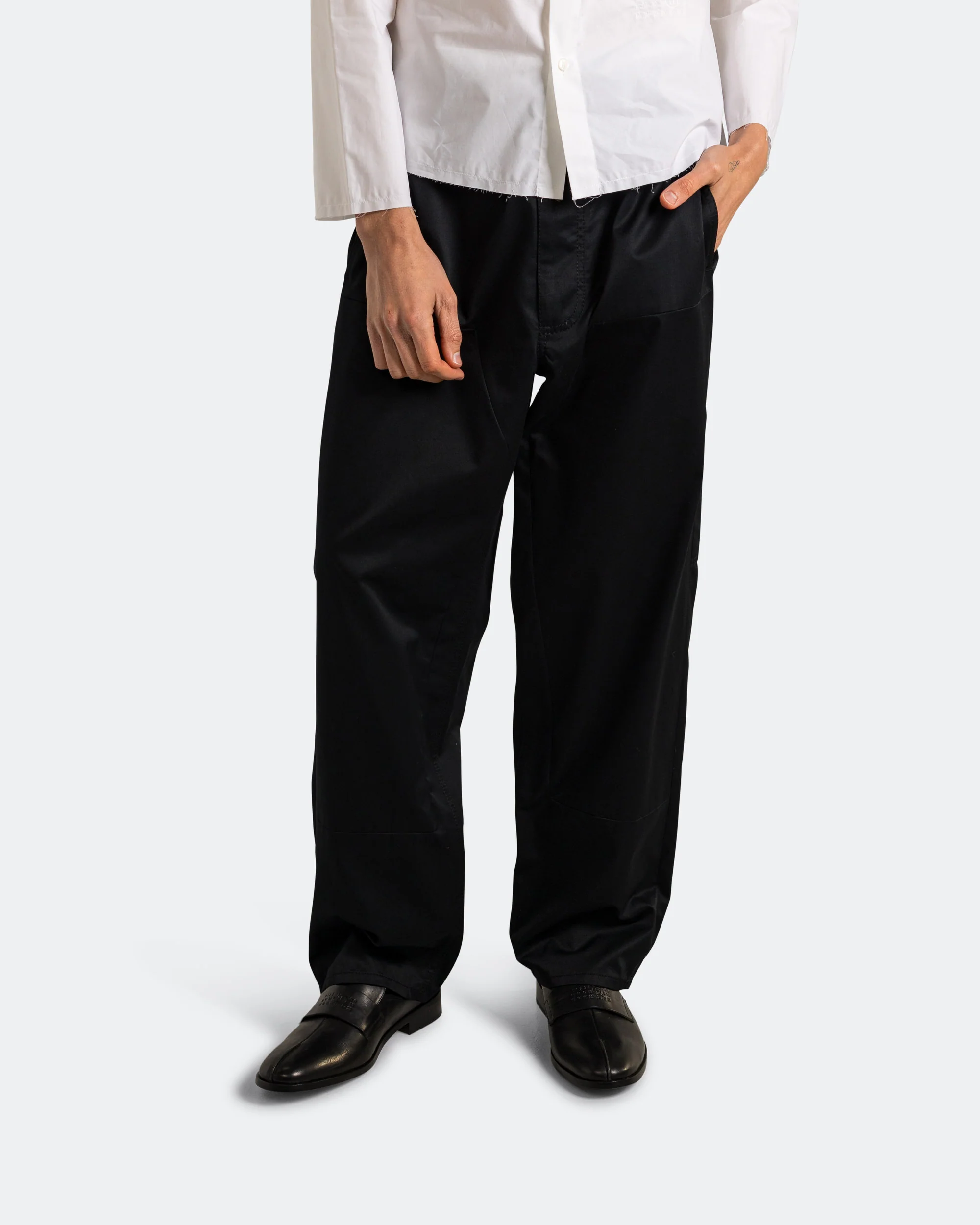 Light Cotton Twill Trousers - Black - Image 2