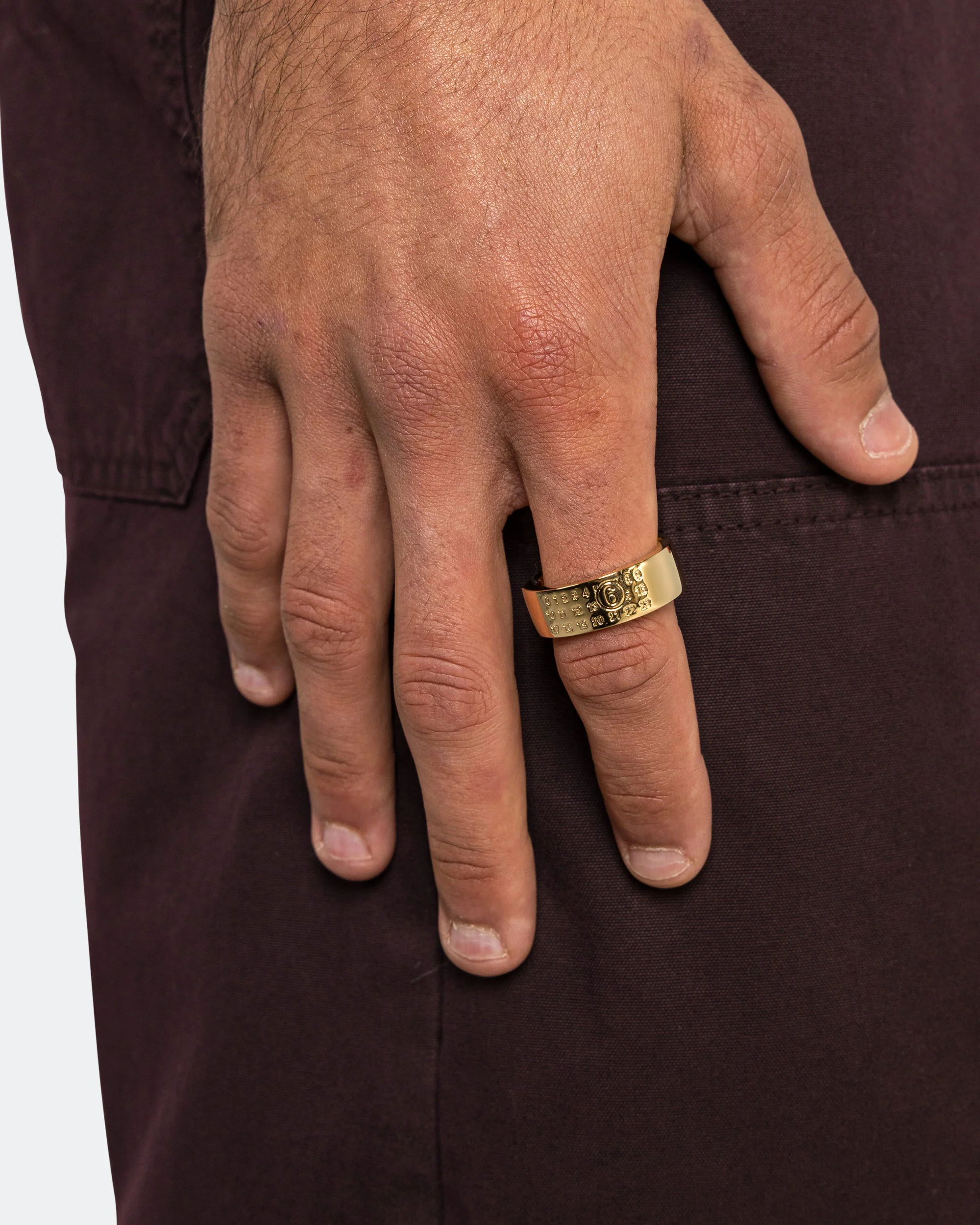 Minimal Logo 3mm Ring - Yellow Gold Brass - Image 2