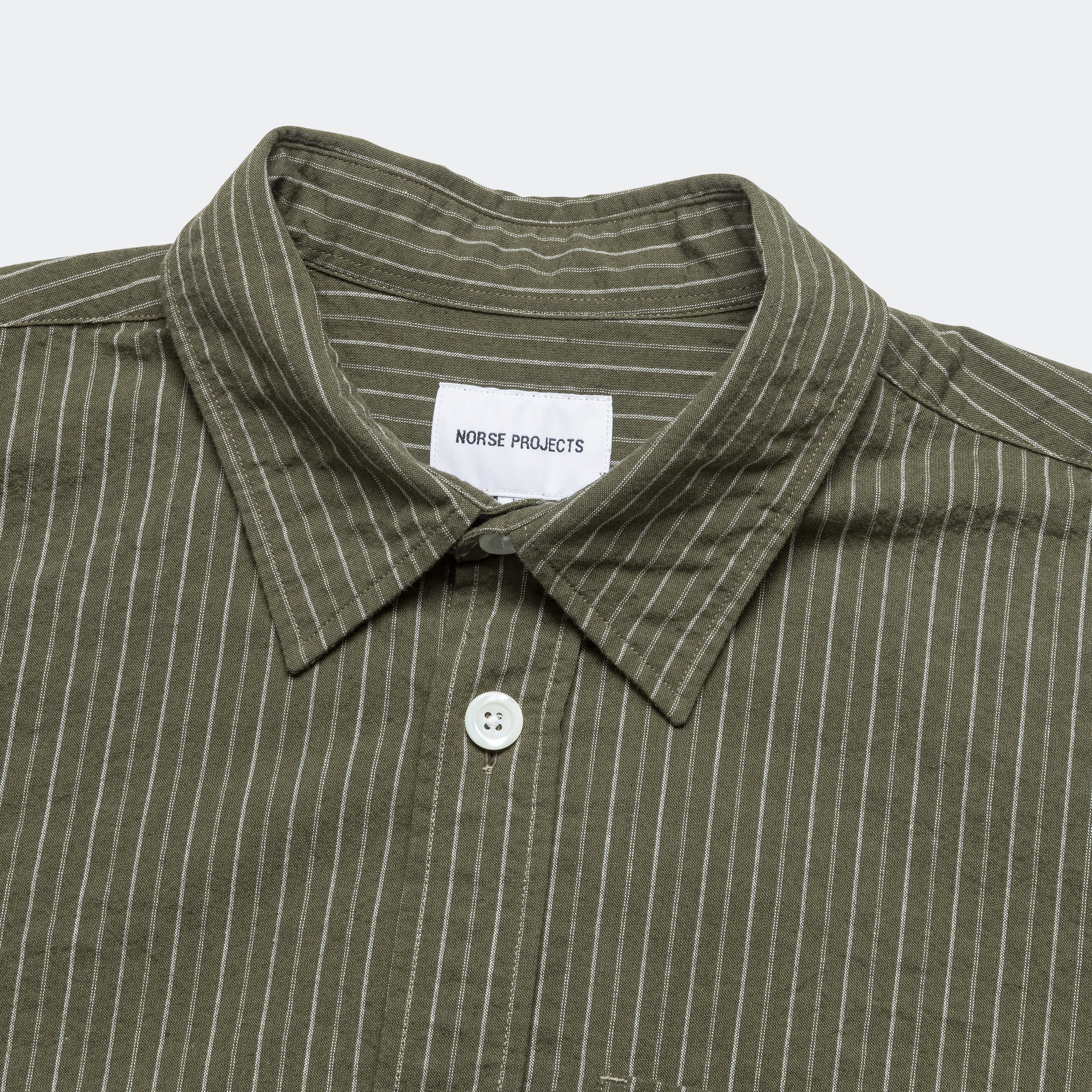Ole Oversized Stripe SS Shirt - Moss Green - Image 2