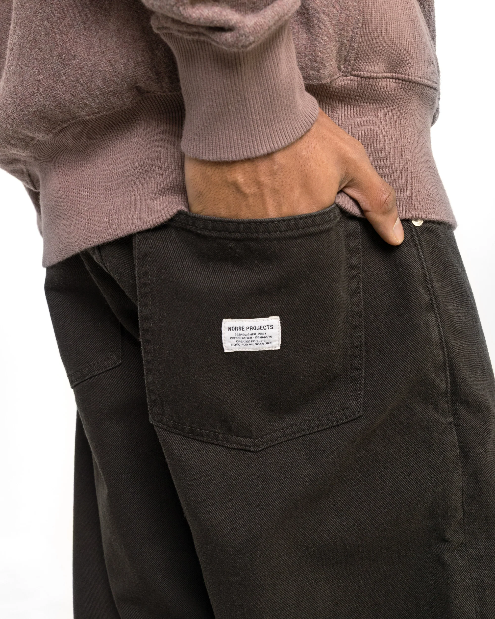 Mogens Relaxed 5 Pocket Heavy Twill - Black - Image 5