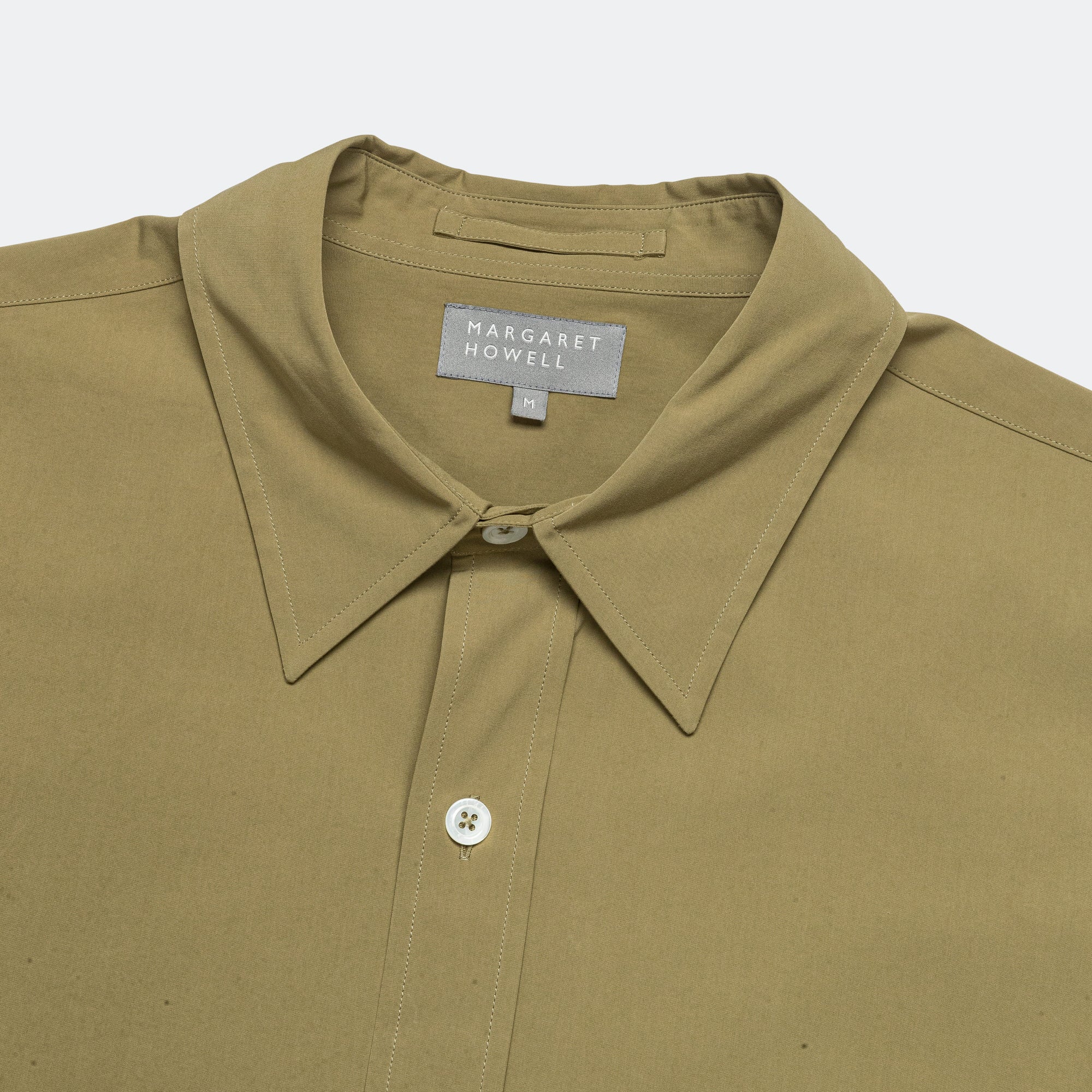Monogram Shirt - Fine Cotton Poplin Warm Olive - Image 2