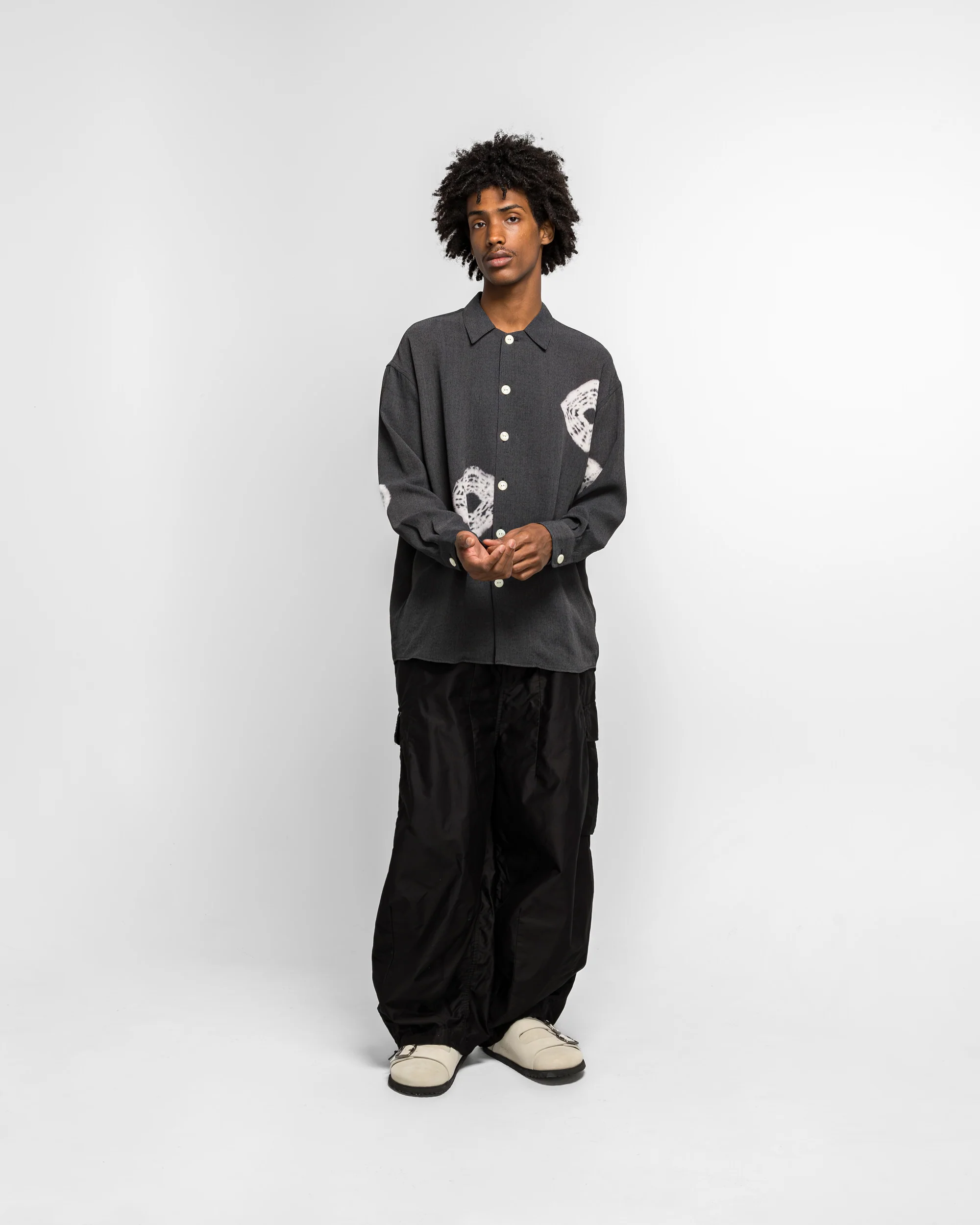 Uncon Shirt - Charcoal Tie Dye/Crepe - Image 6