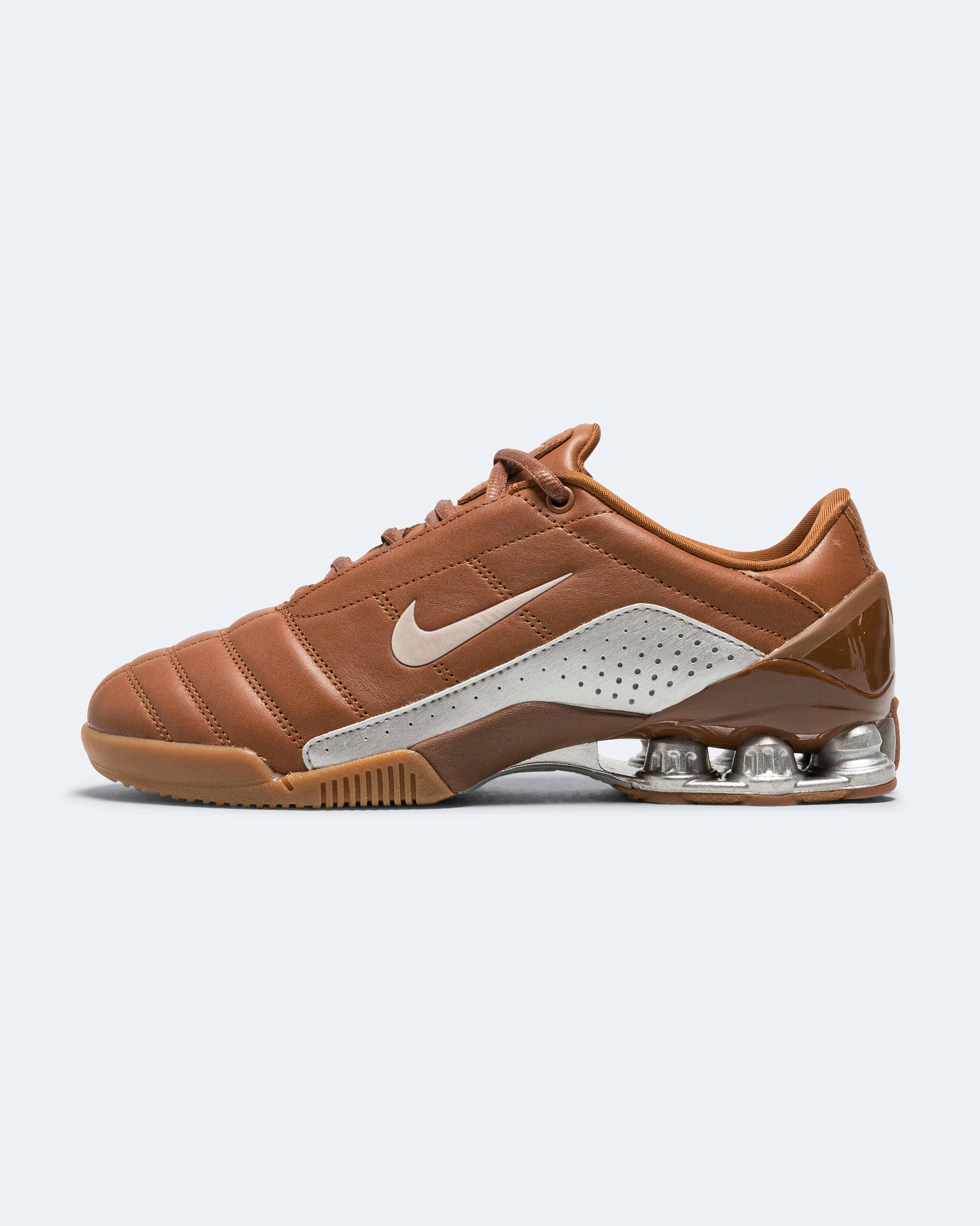 Womens T90 Shox Magia QS - Pecan/Metallic Silver-Rustic