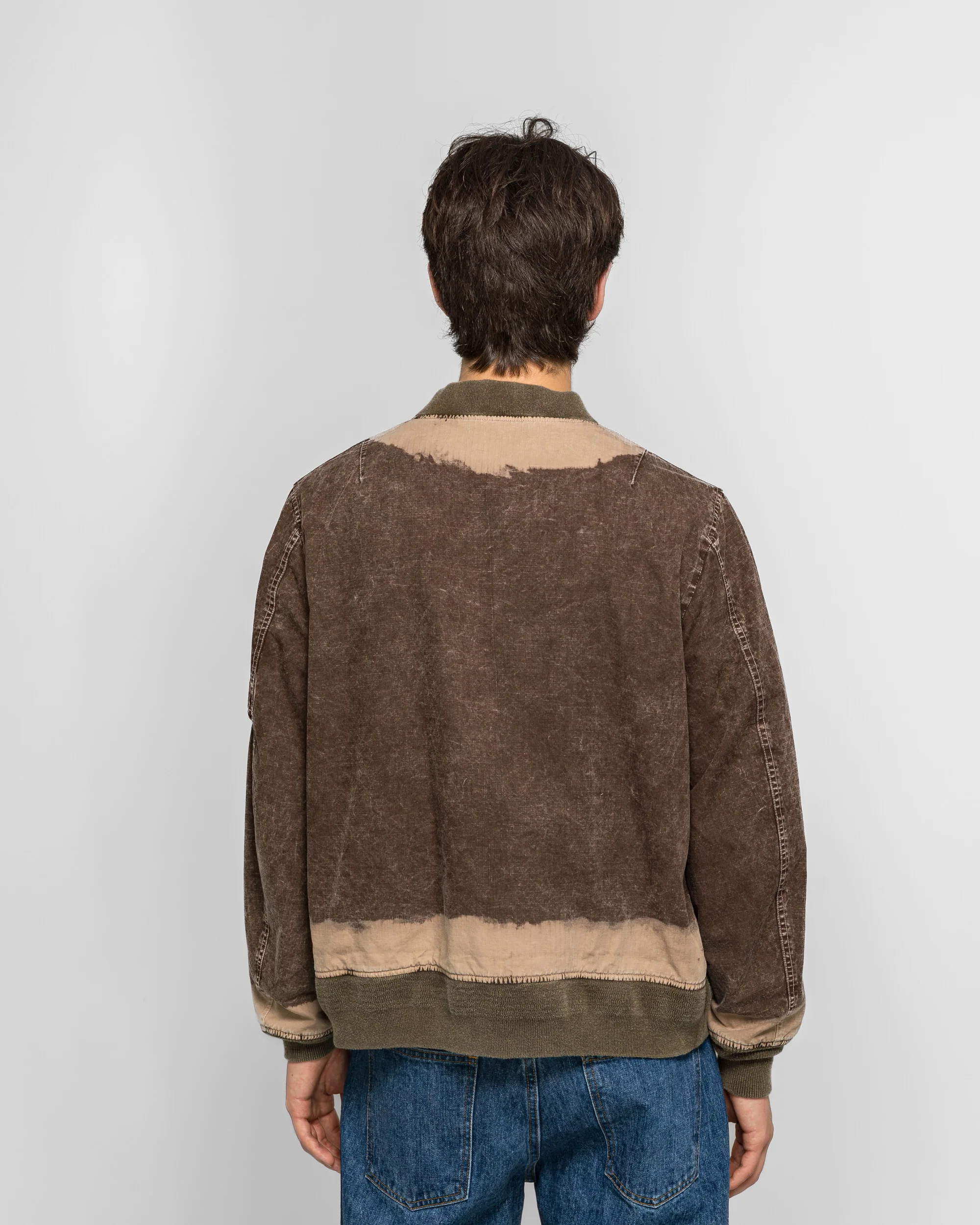 Hand Dye Flight Jacket - Brown - Image 4