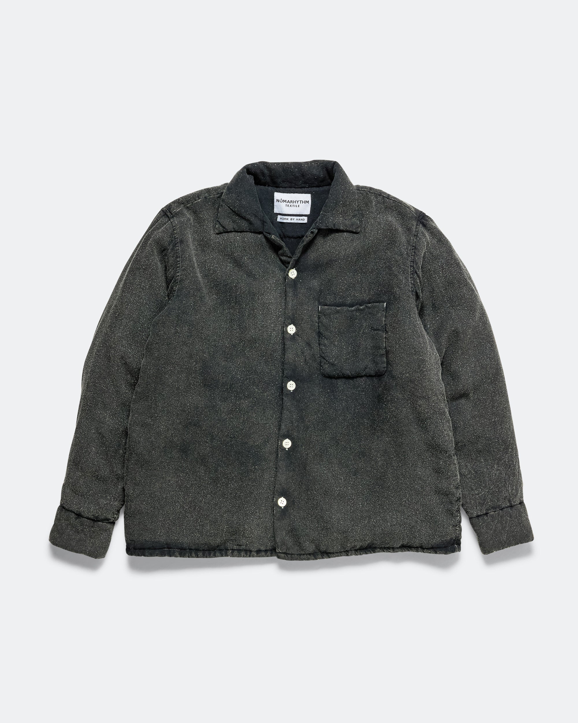 Hand Dye Puffer Shirt - Black