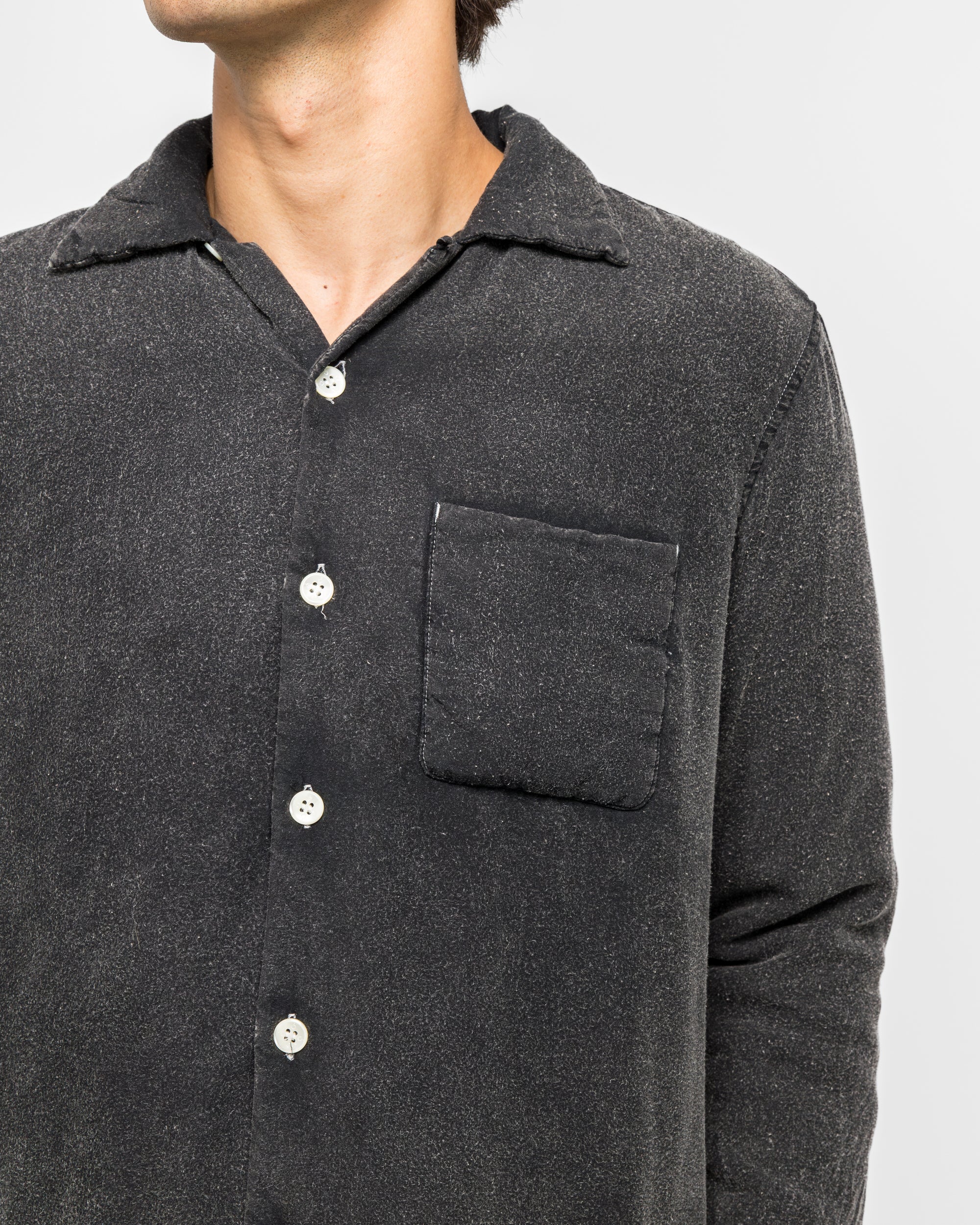 Hand Dye Puffer Shirt - Black - Image 5