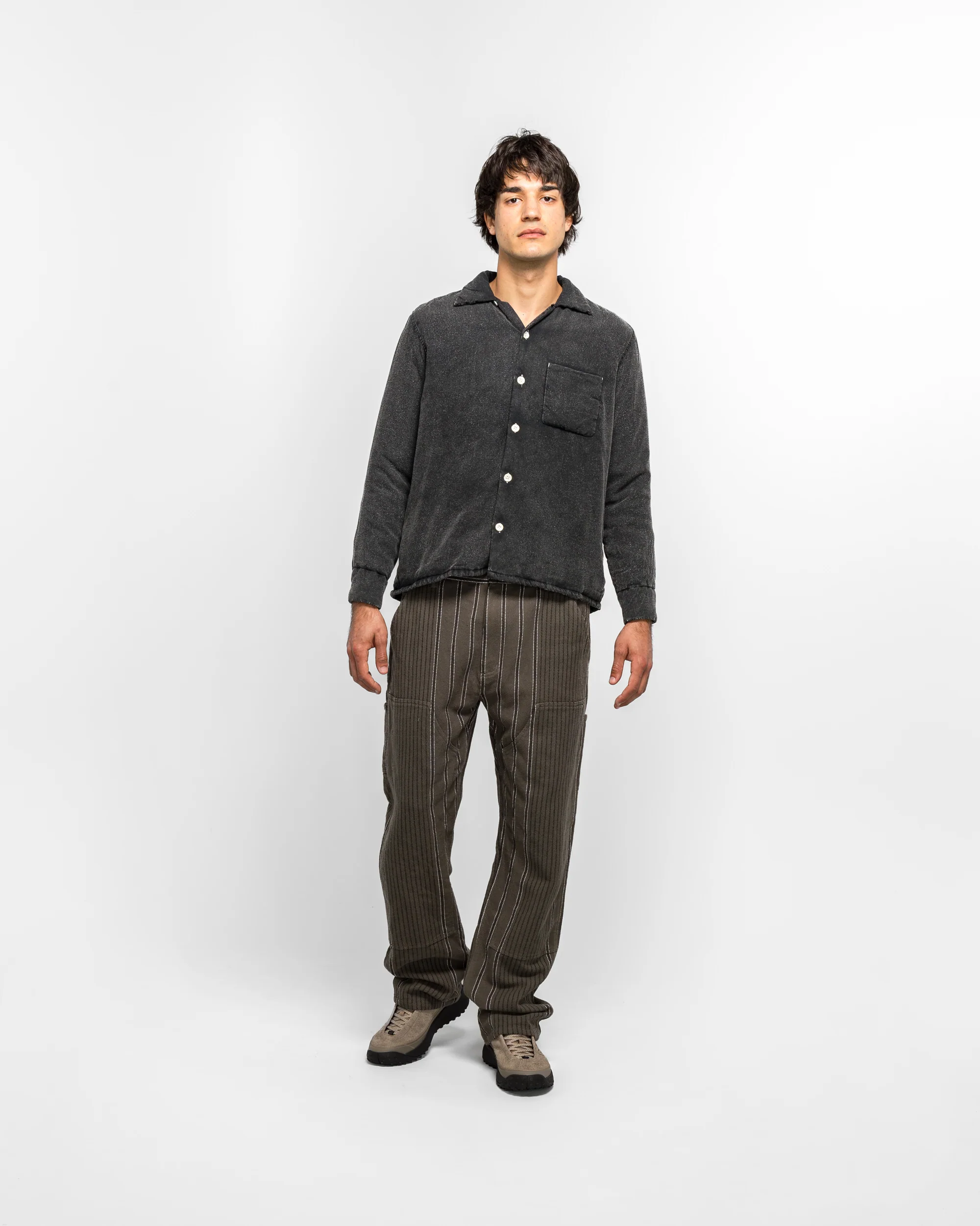 Hand Dye Puffer Shirt - Black - Image 6