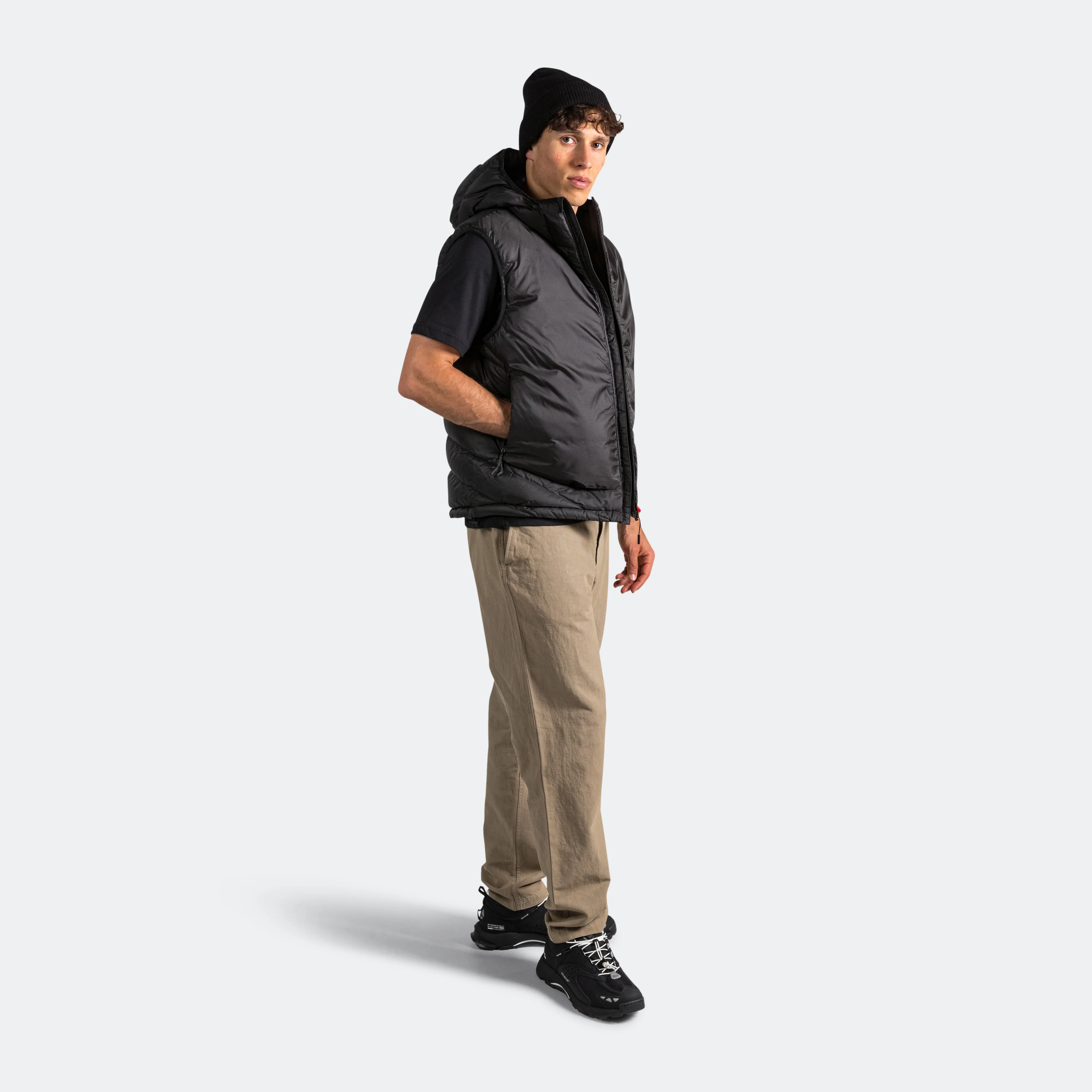 Pasmo Rip Hooded Down Gilet - Black - Image 6