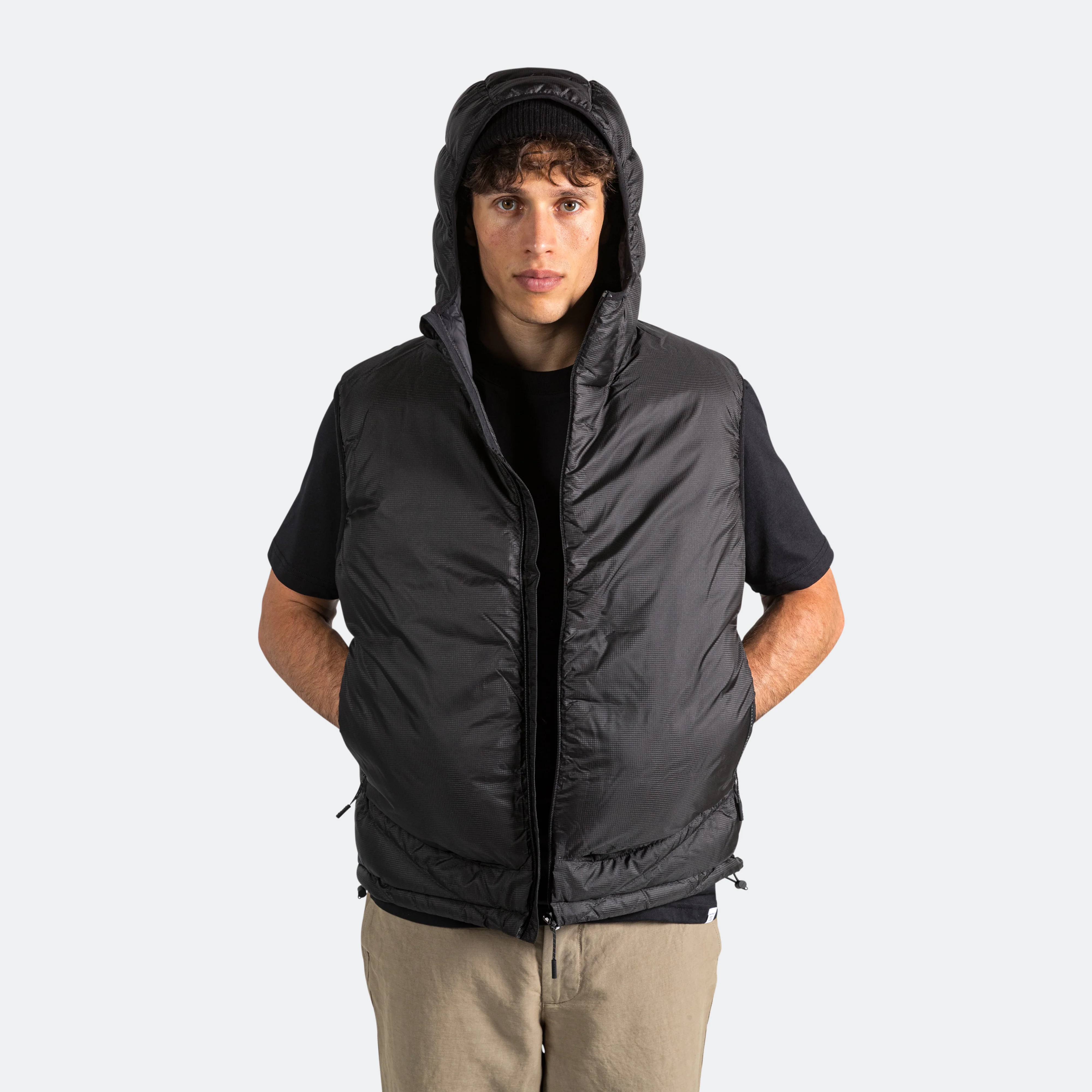 Pasmo Rip Hooded Down Gilet - Black - Image 7