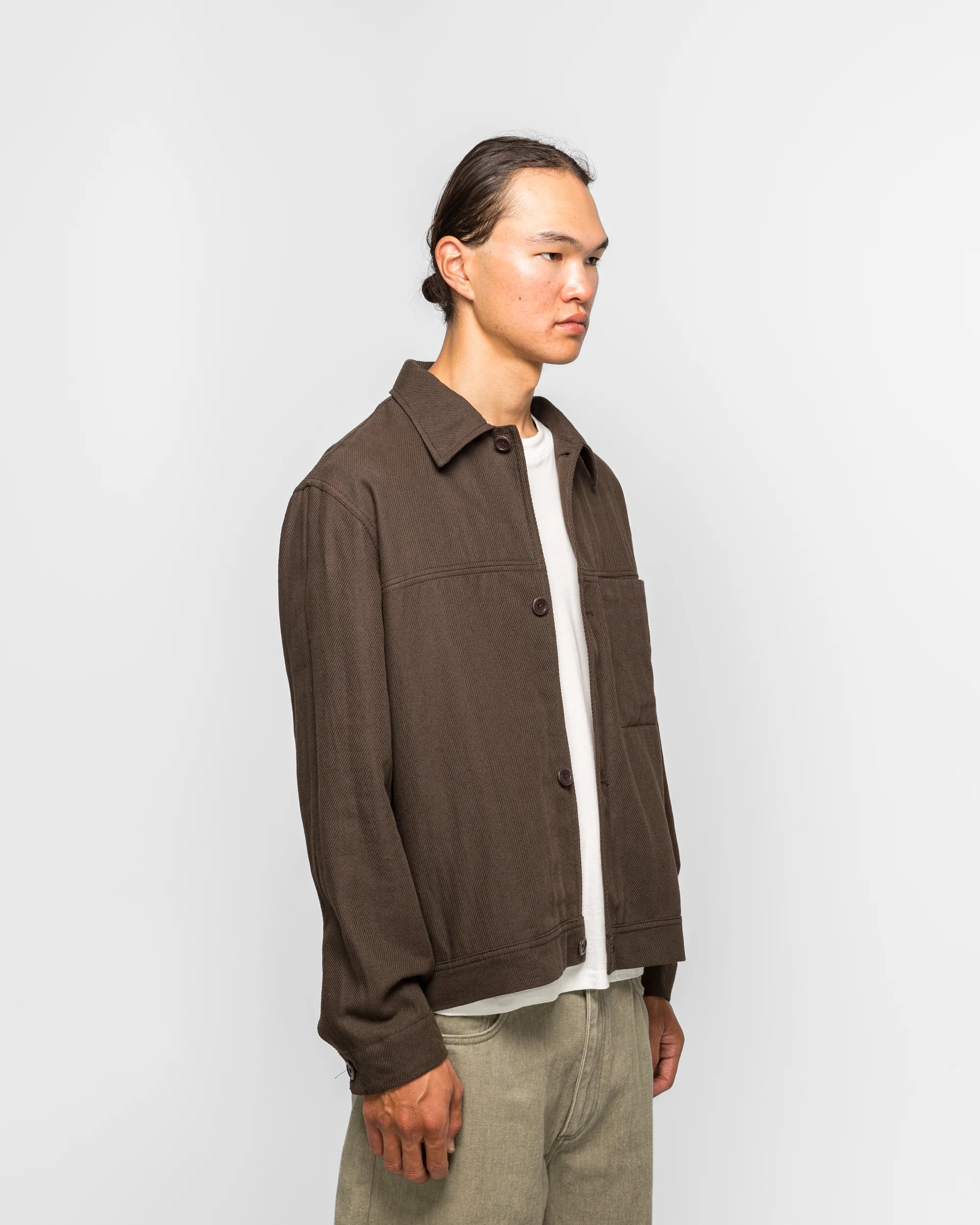 Arresskov Cotton Linen Twill Overshirt - Delicioso Brown - Image 3