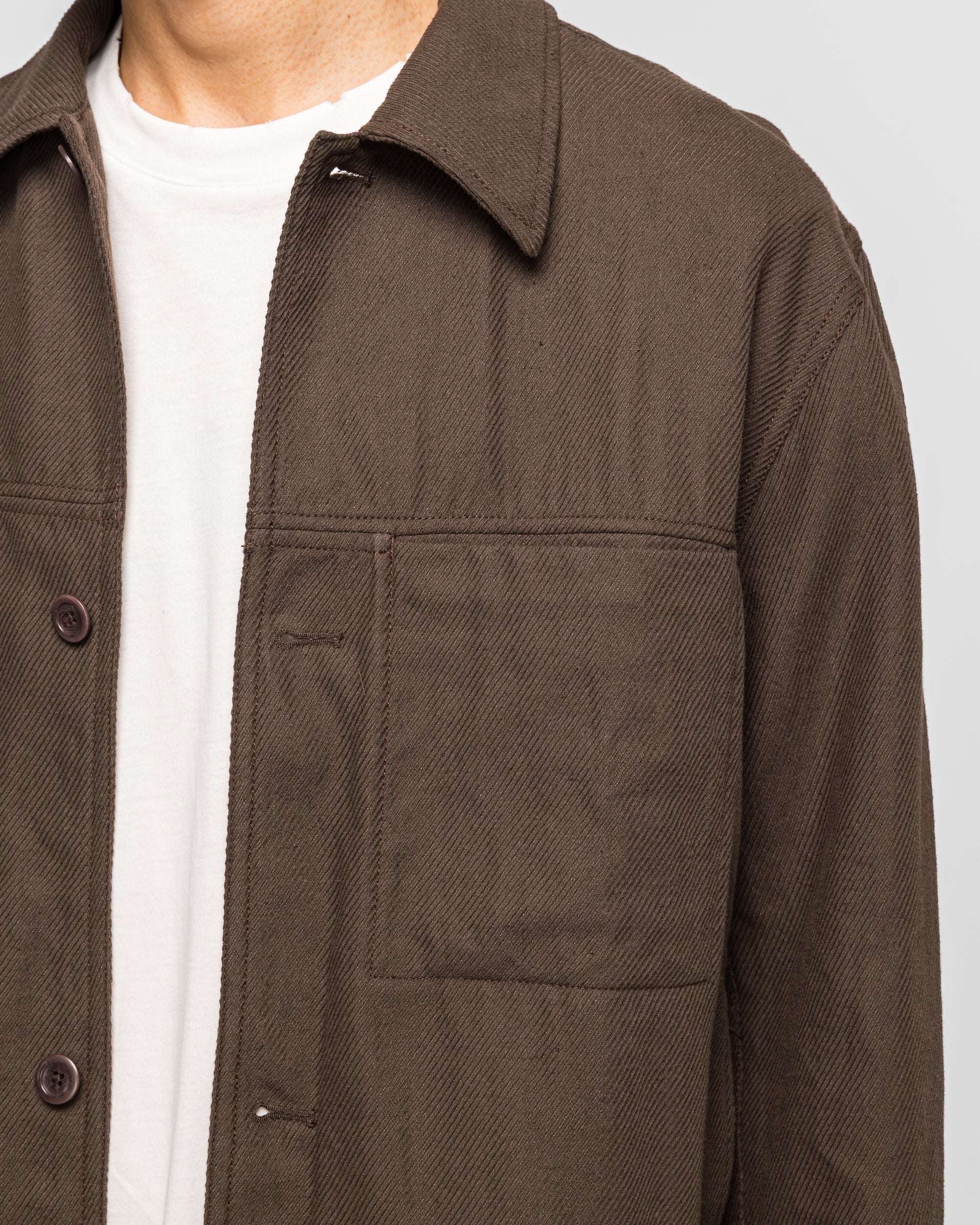 Arresskov Cotton Linen Twill Overshirt - Delicioso Brown - Image 5