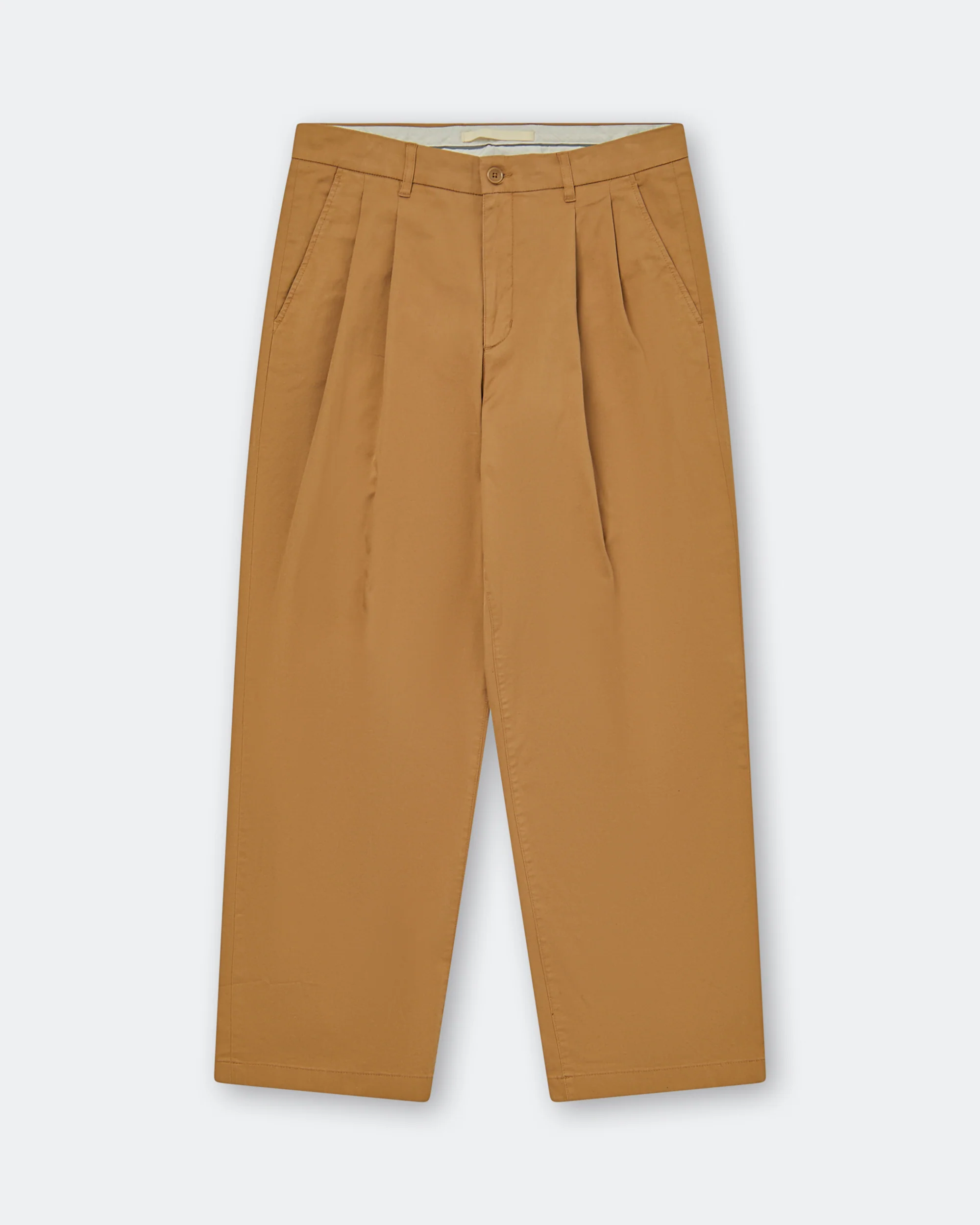 Benn Relaxed Twill Pleated Trouser - Utility Khaki