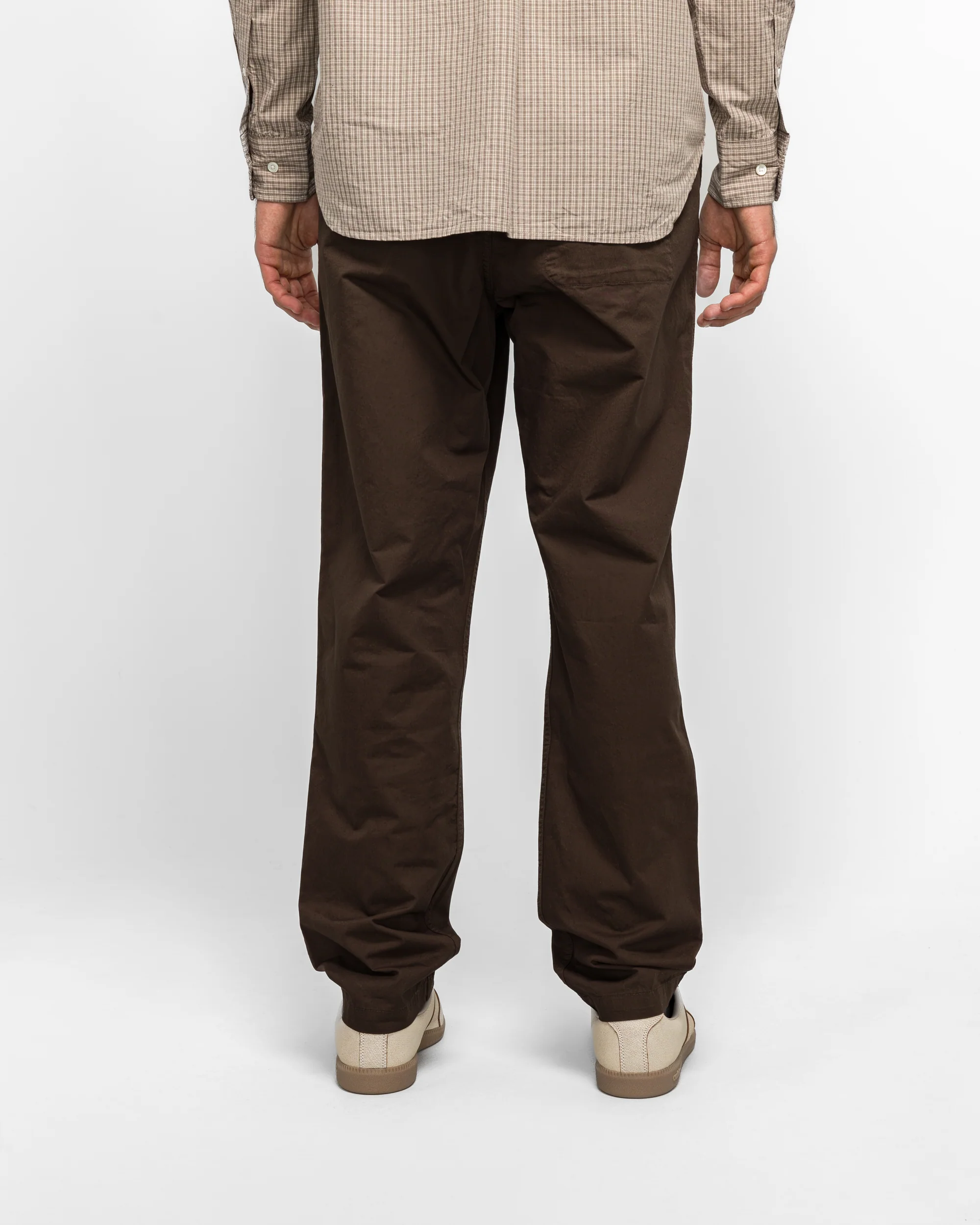 Ezra Regular Mineral Dyed Fine Twill Trousers - Espresso - Image 4