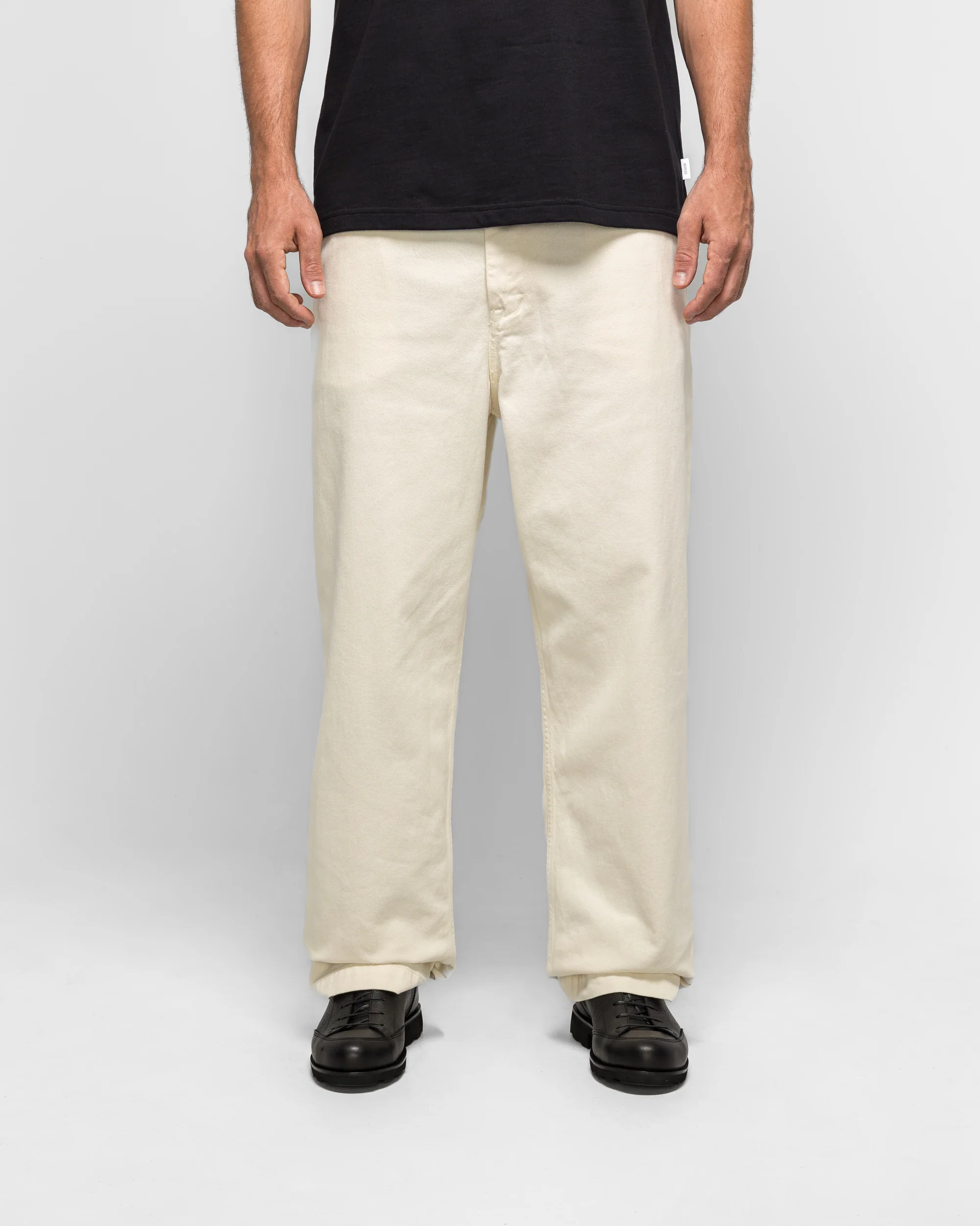 Hengifoss High Waist Heavy Twill Trouser - Natural Ecru - Image 2