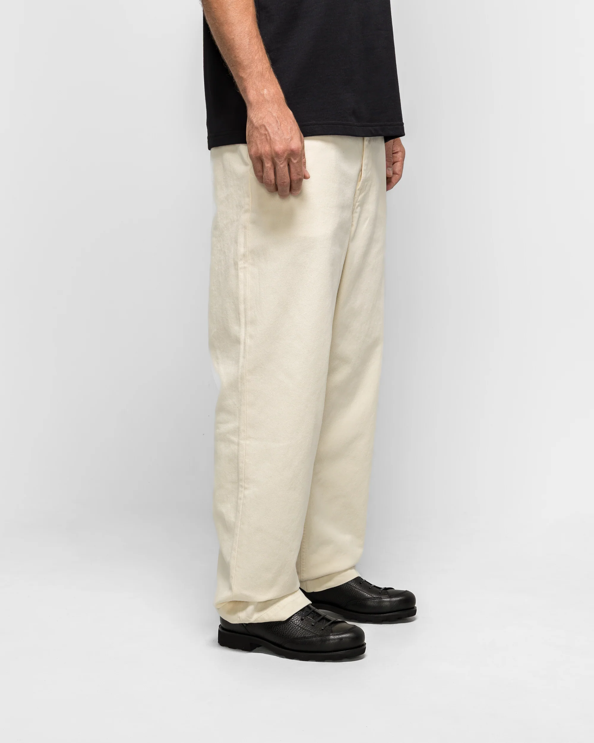 Hengifoss High Waist Heavy Twill Trouser - Natural Ecru - Image 3