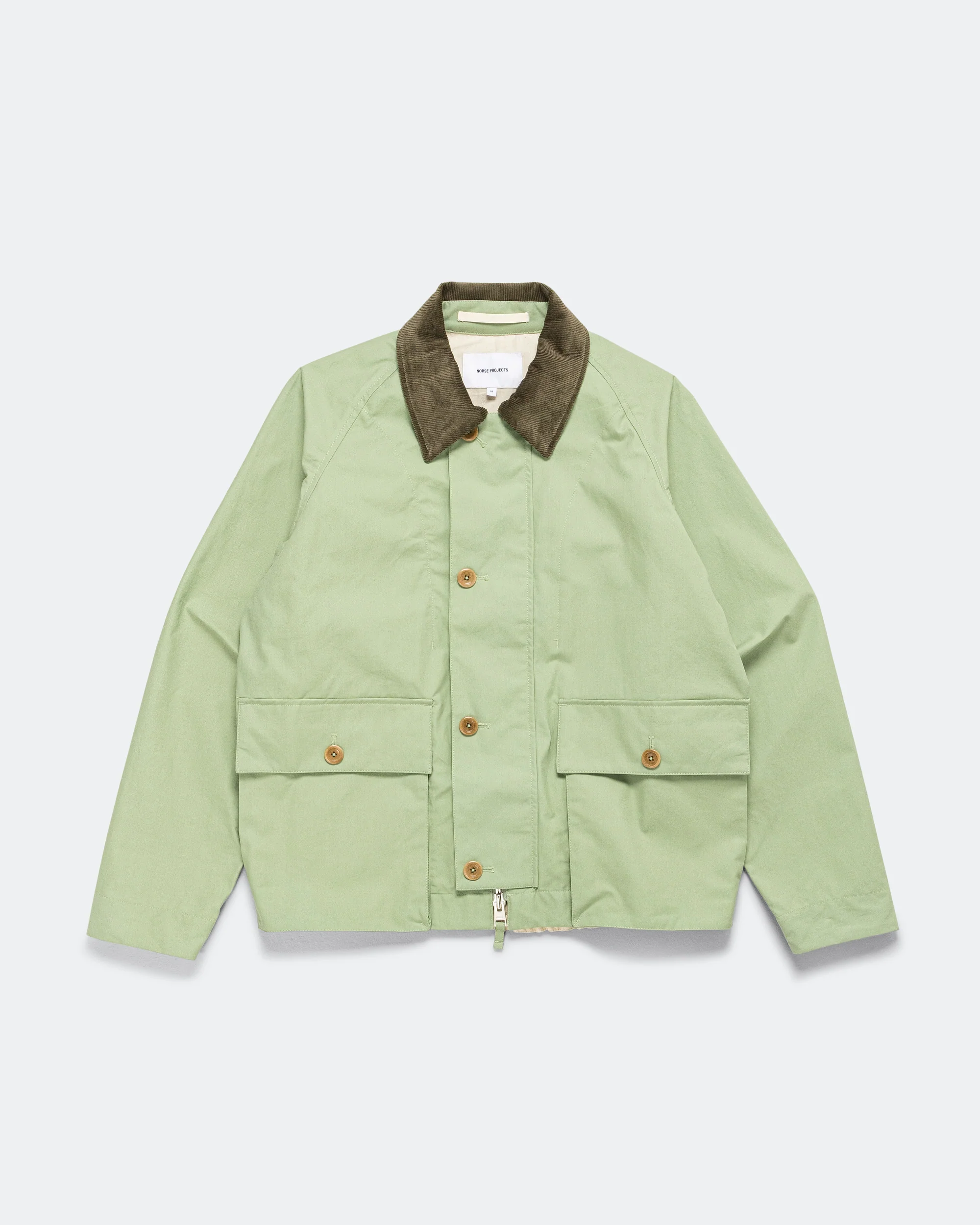 Holmen Wax Raglan Light Jacket - Basil