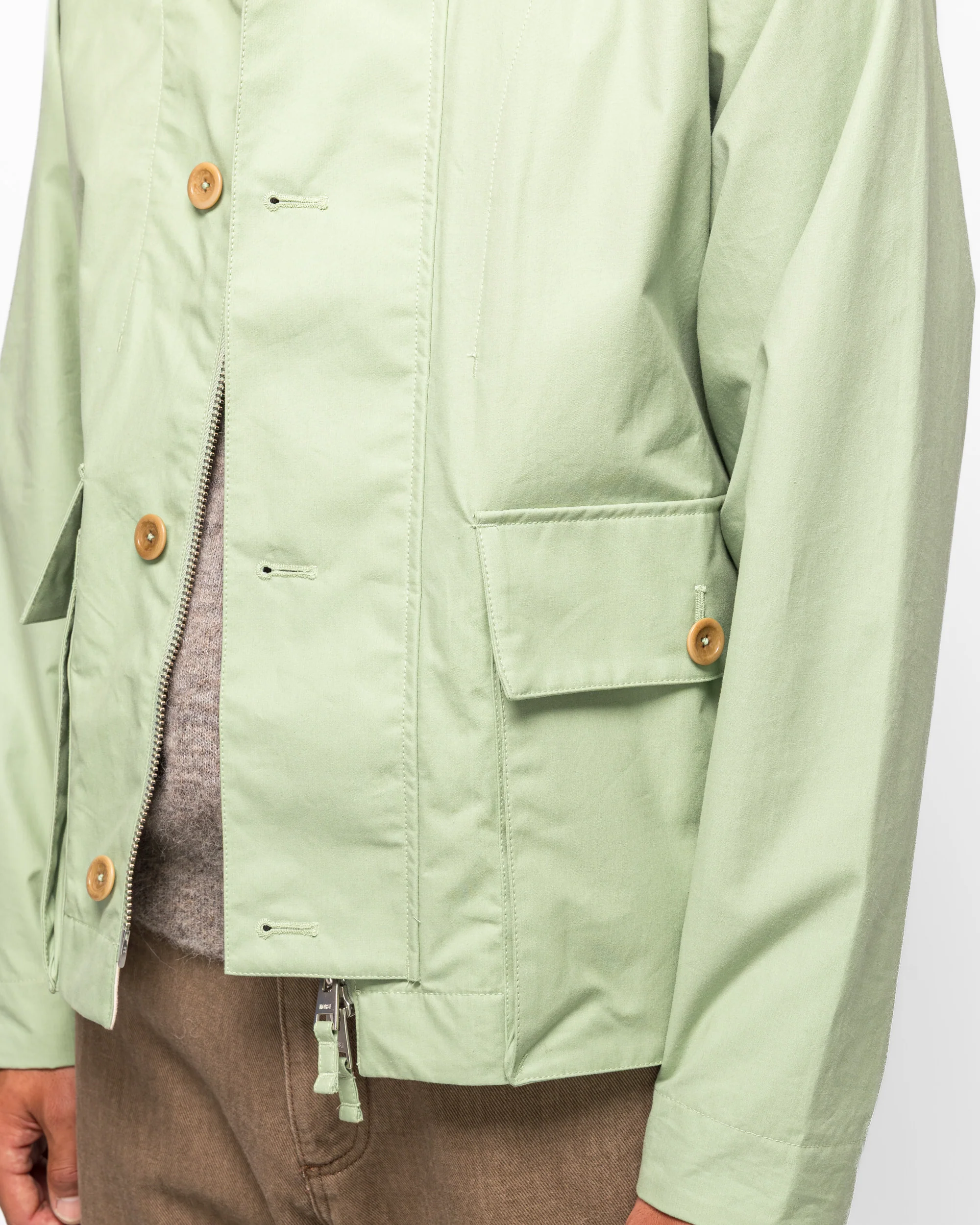 Holmen Wax Raglan Light Jacket - Basil - Image 5