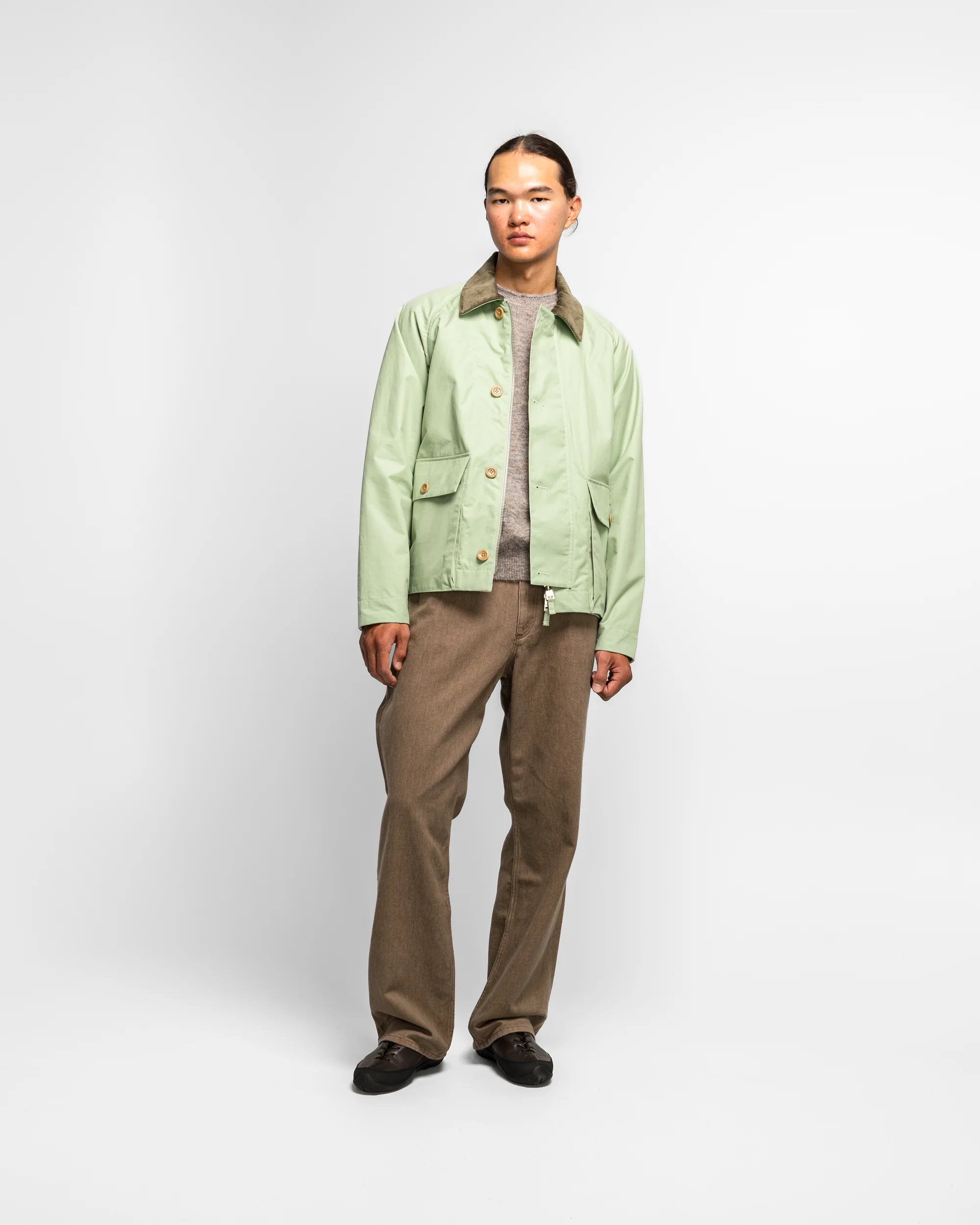 Holmen Wax Raglan Light Jacket - Basil - Image 6