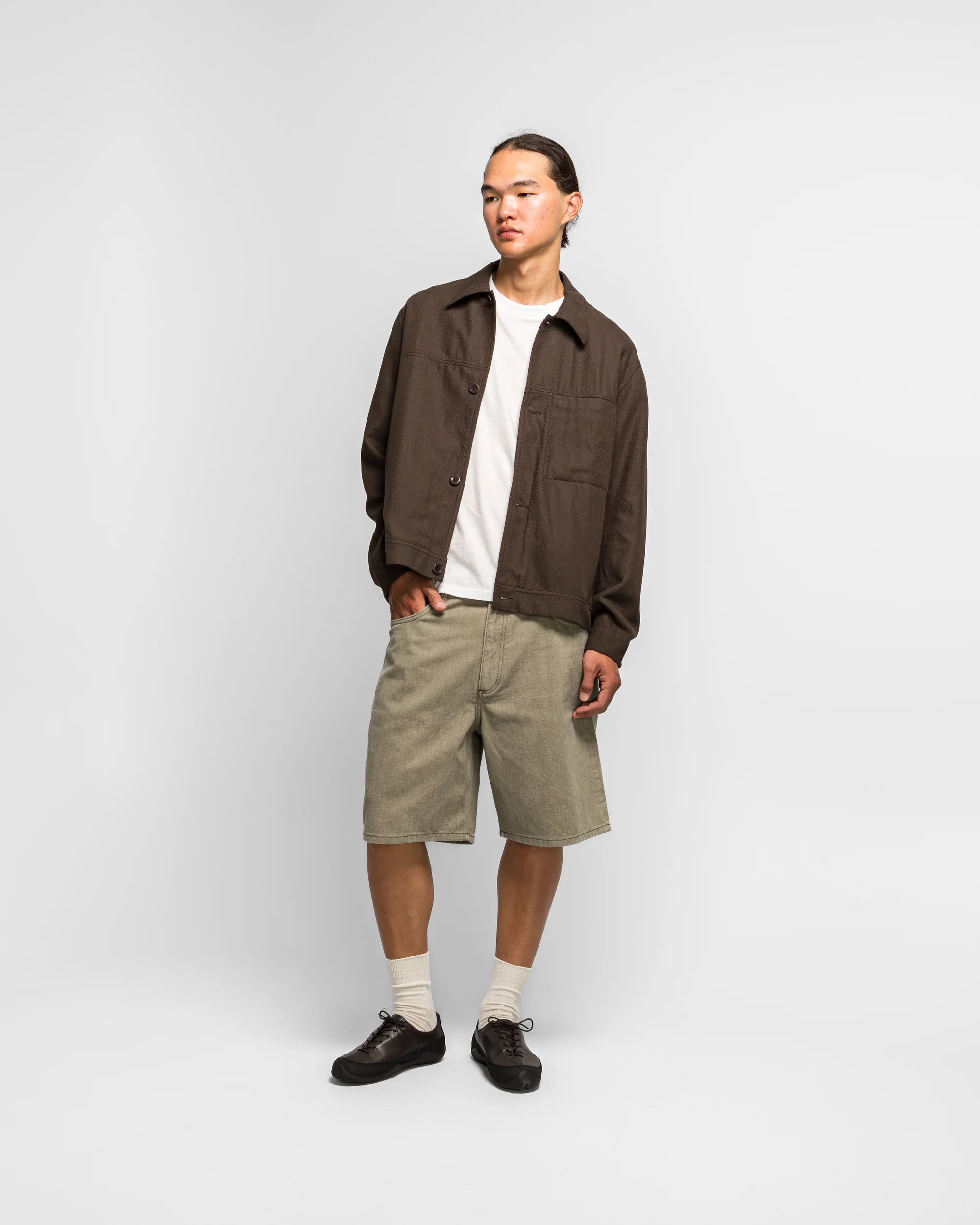 Korshavn Relaxed 5 Pocket Resist Dyed Twill Short - Vetiver - Image 6
