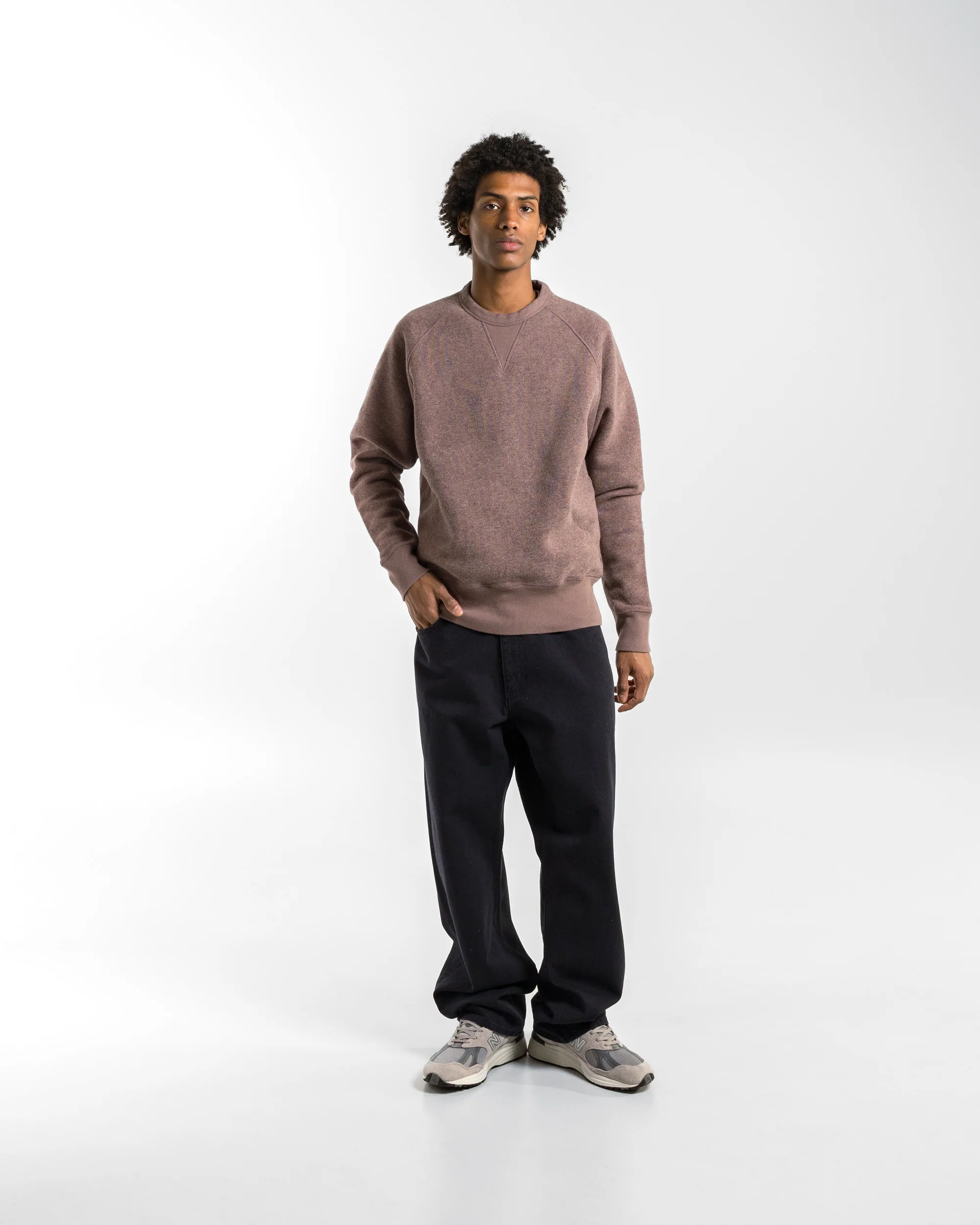 Marten Relaxed Cotton Wool Sweatshirt - Walnut - Image 5