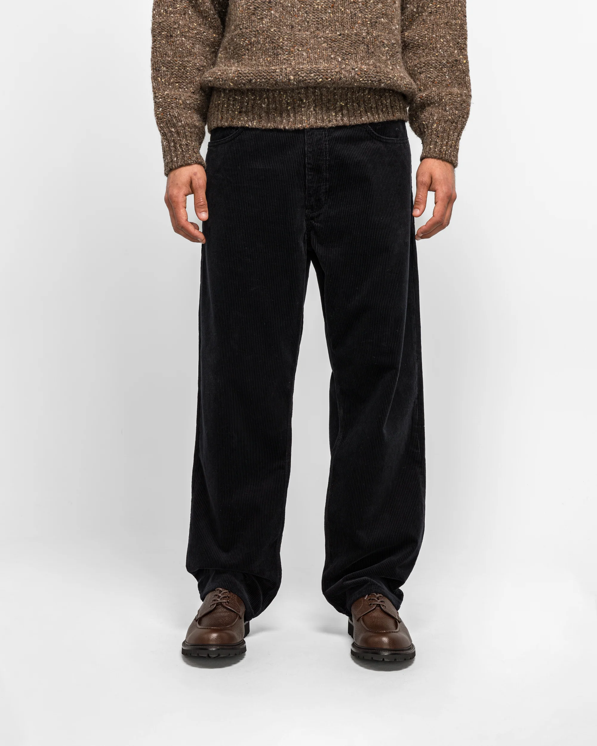 Mogens Relaxed 5 Pocket Wide Wale Corduroy - Dark Navy - Image 2