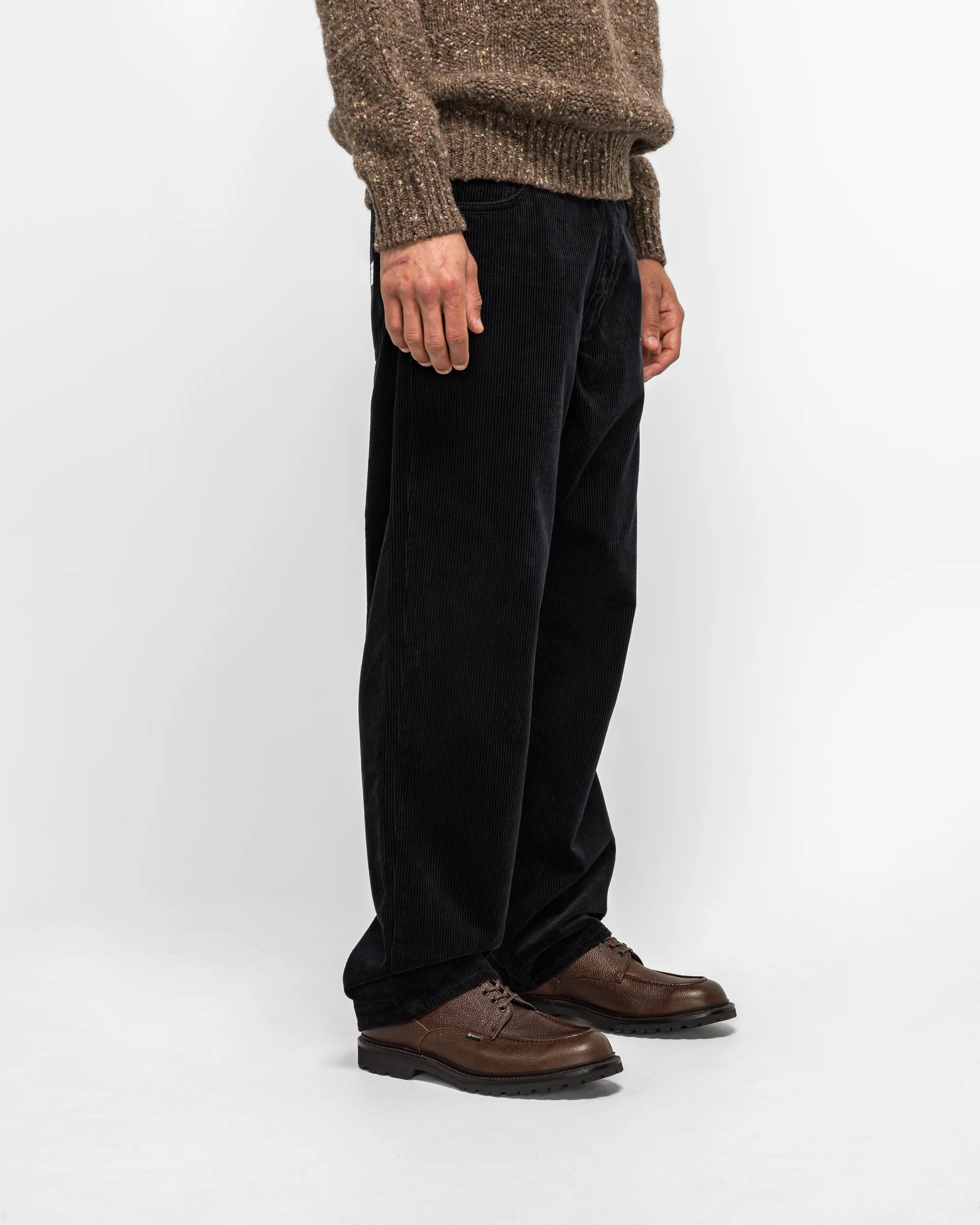 Mogens Relaxed 5 Pocket Wide Wale Corduroy - Dark Navy - Image 3
