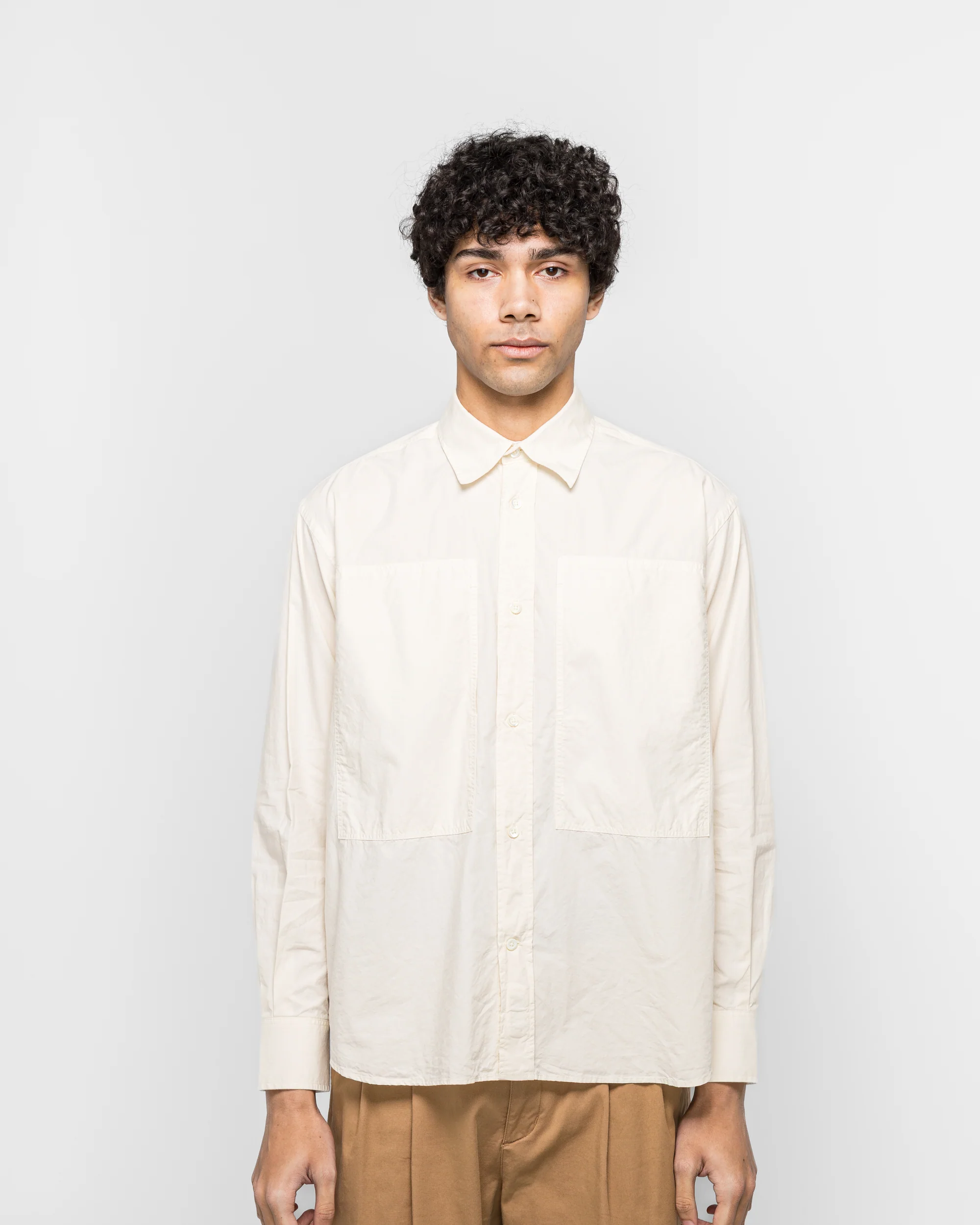 Ole Fatigue Cotton Tencel Shirt - Oatmeal - Image 2